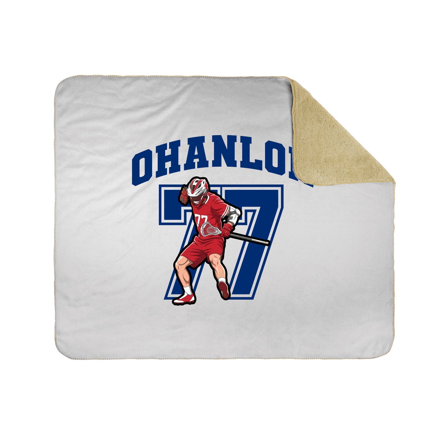 Throw Blanket — Number in White