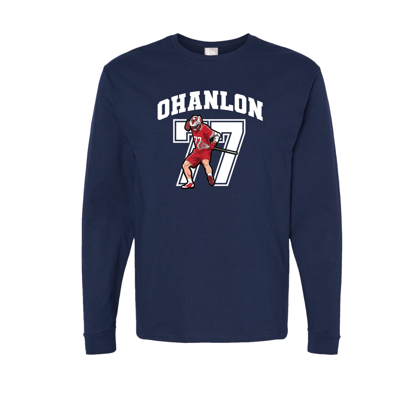 Long Sleeve Tee — Number in Navy