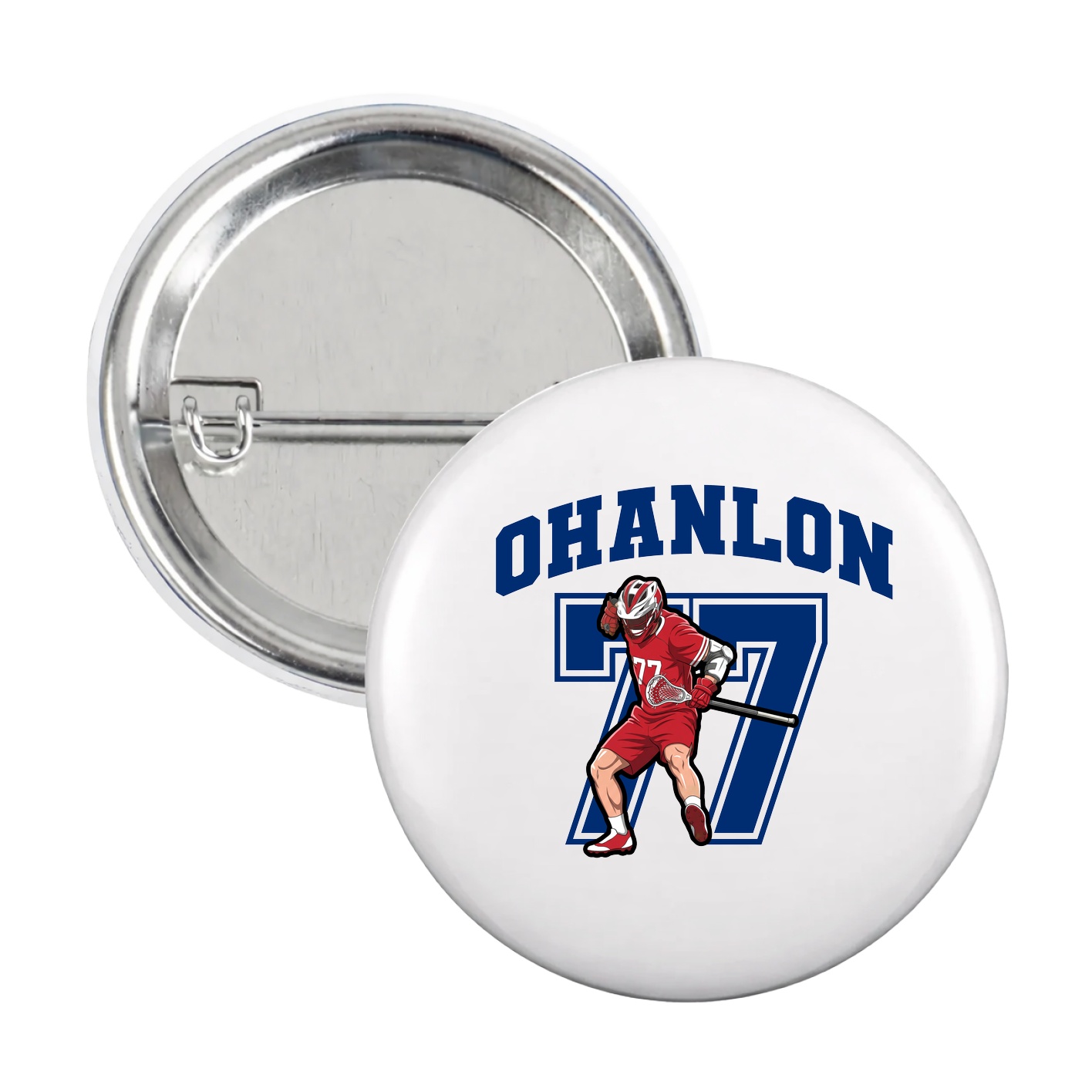 Game Day Button — Number in White