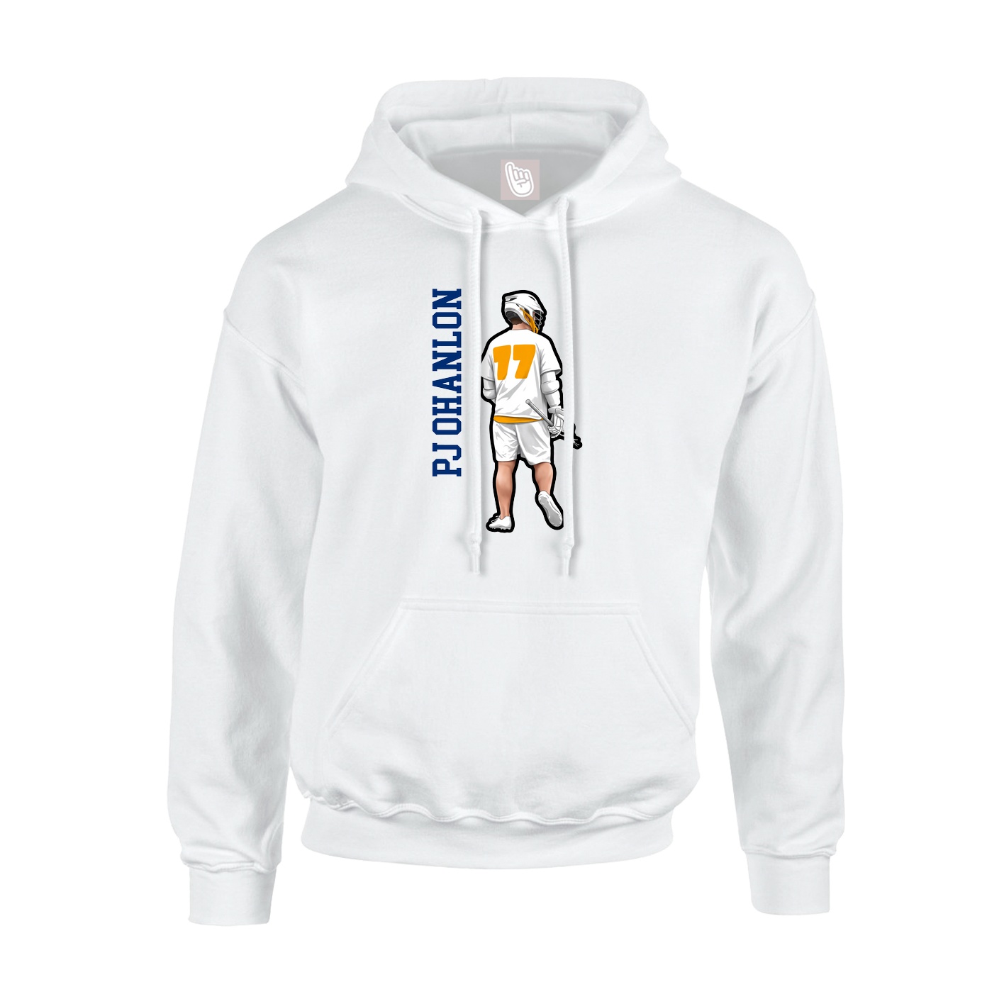 Hoodie — Name Vertical in White