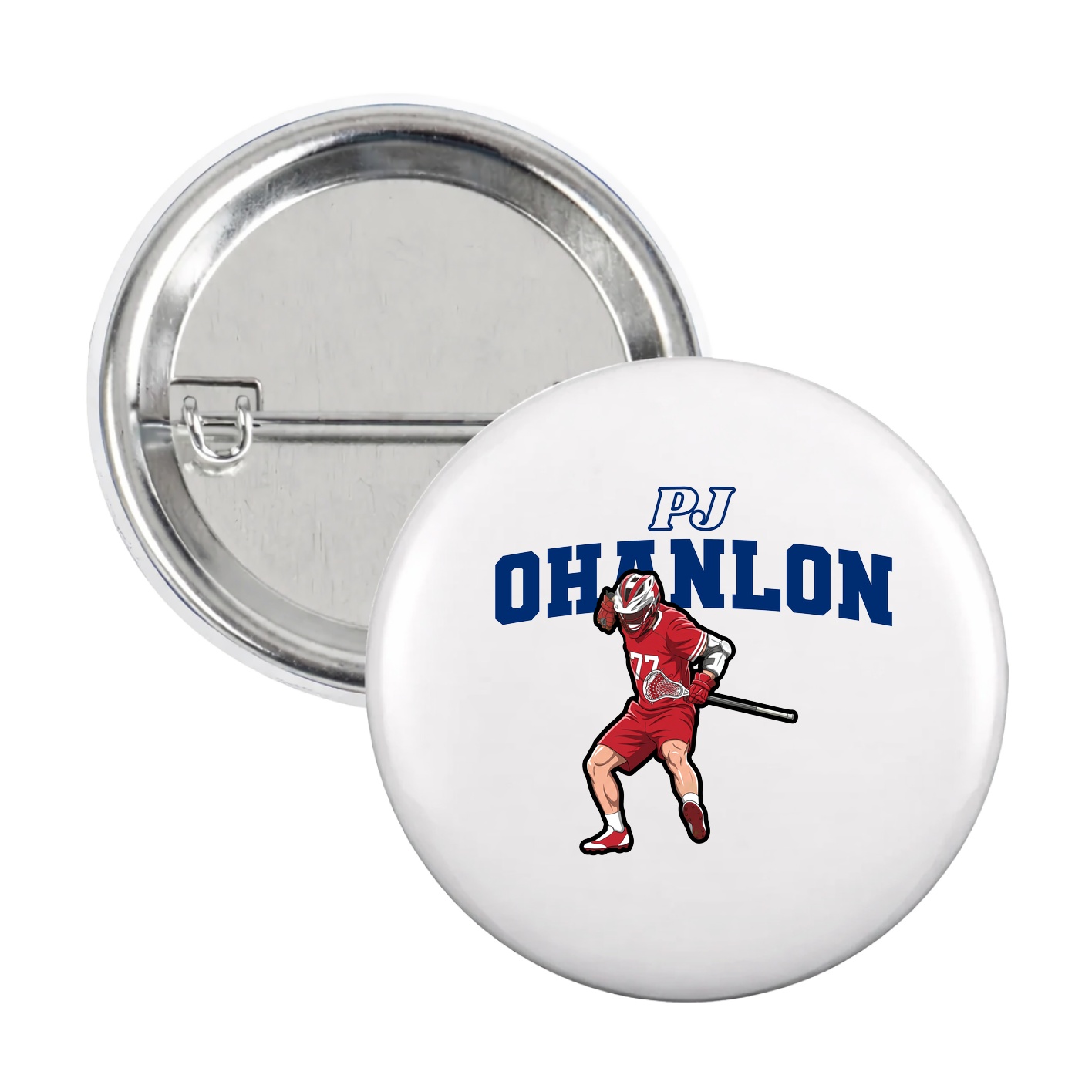 Game Day Button — Name Arch in White