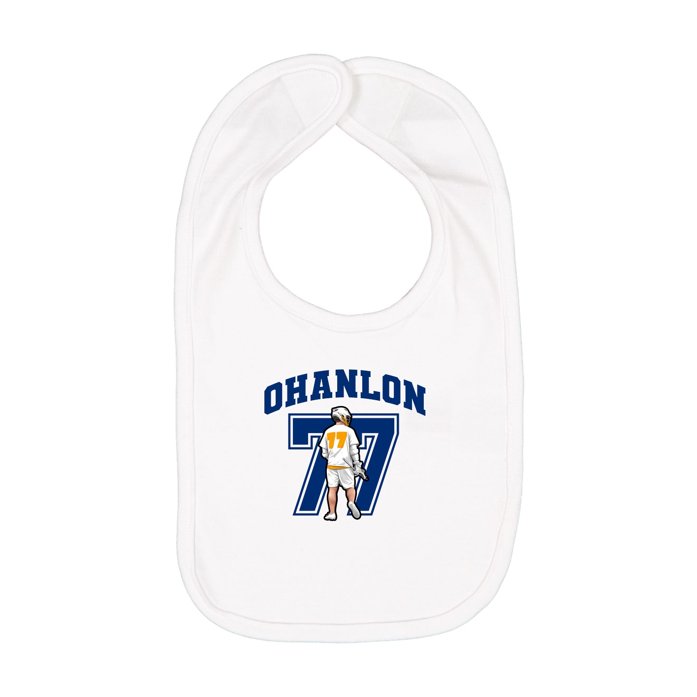 Infant Bib — Number in White