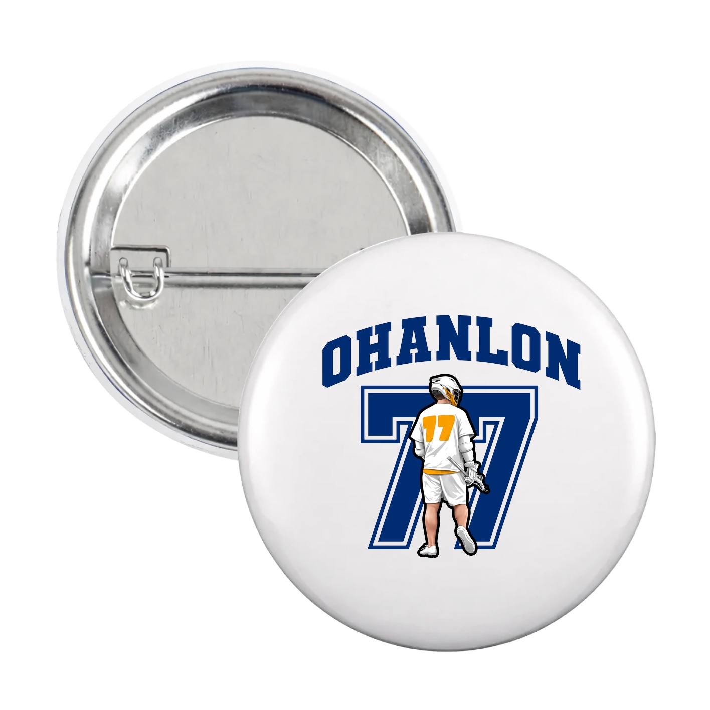 Game Day Button — Number in White