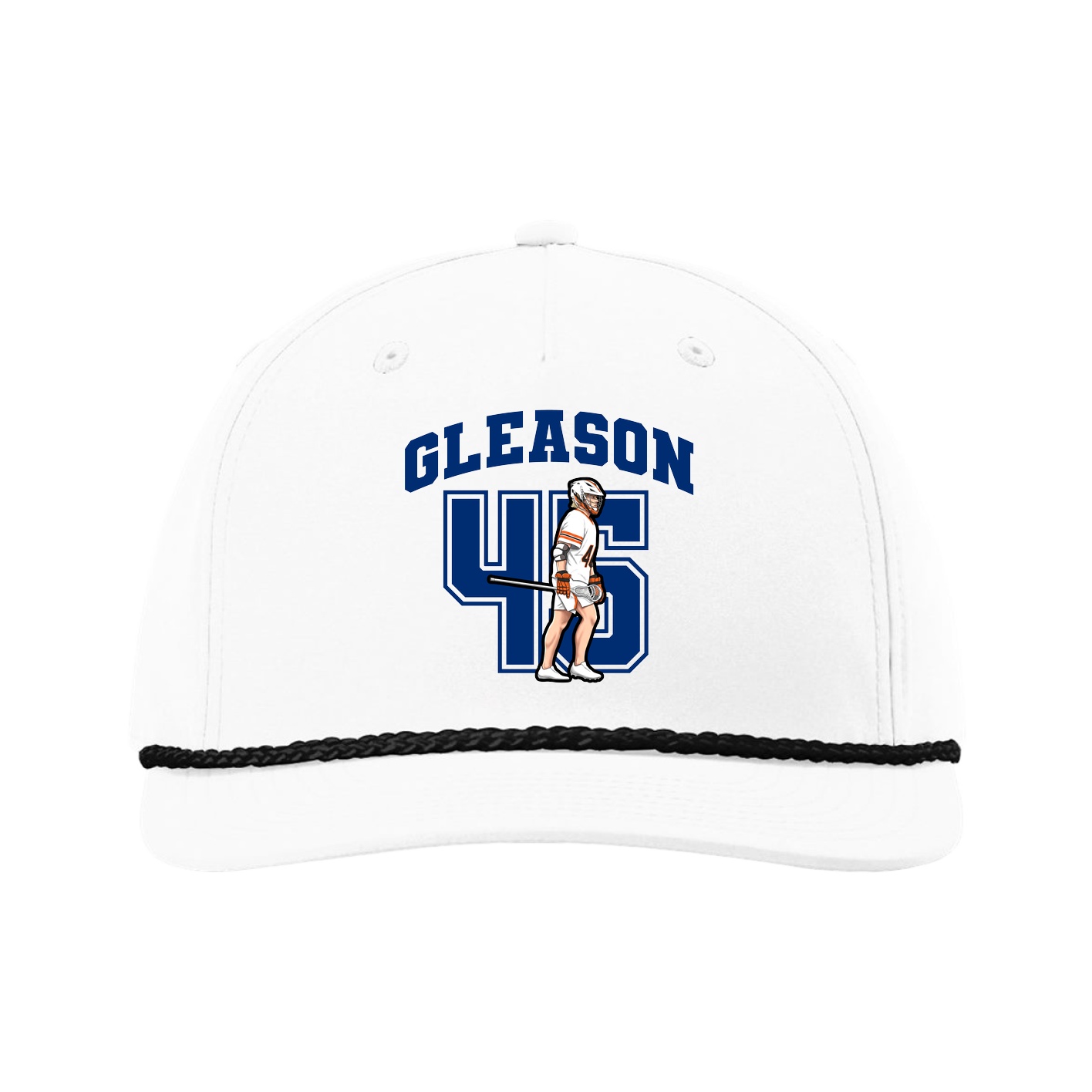 Five-Panel Classic Rope Cap — Number in White