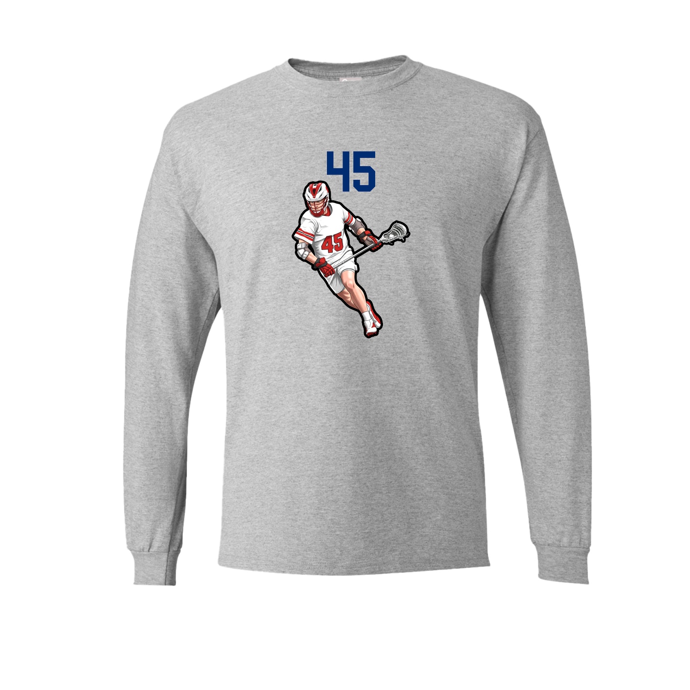 Long Sleeve Tee — Number Top in Grey