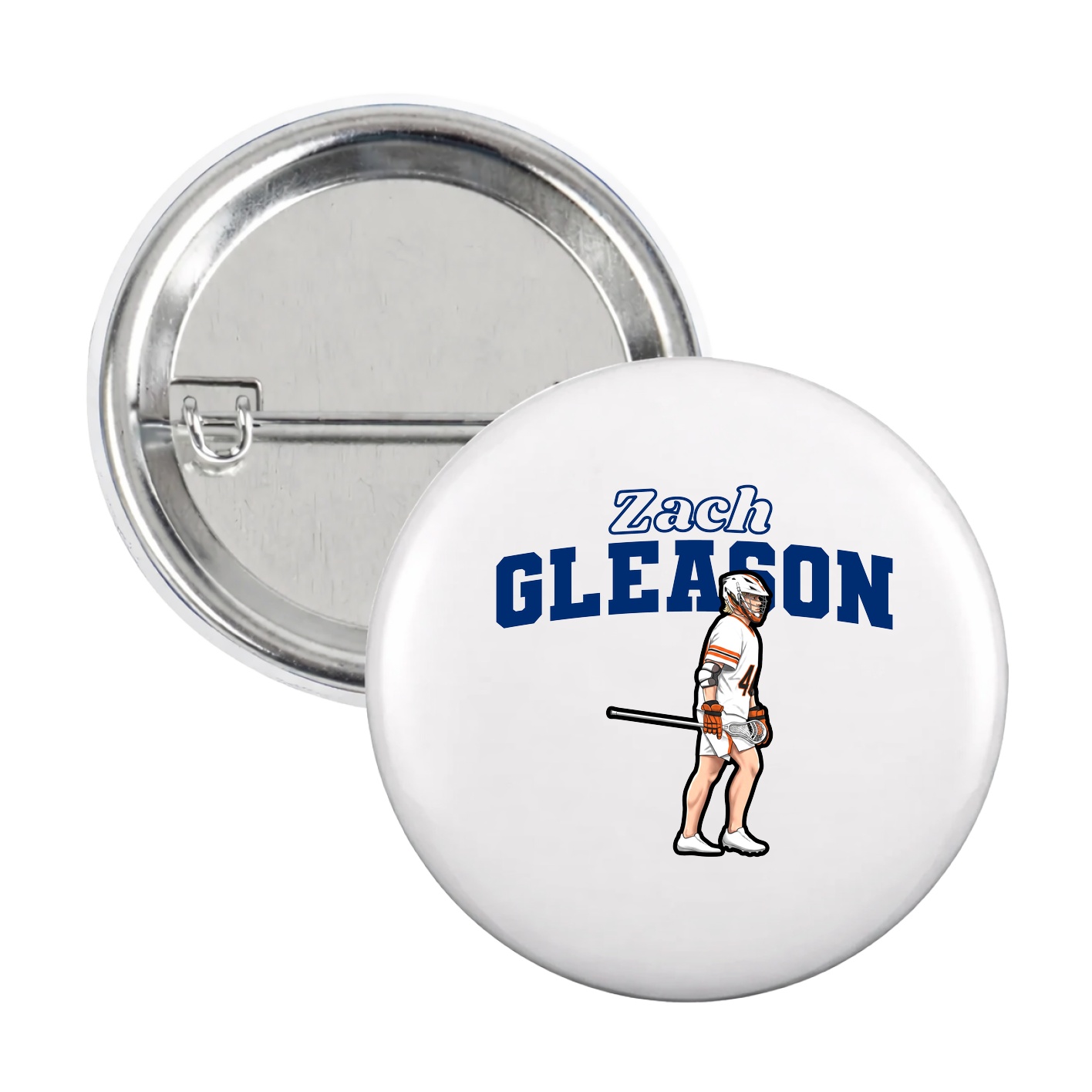 Game Day Button — Name Arch in White