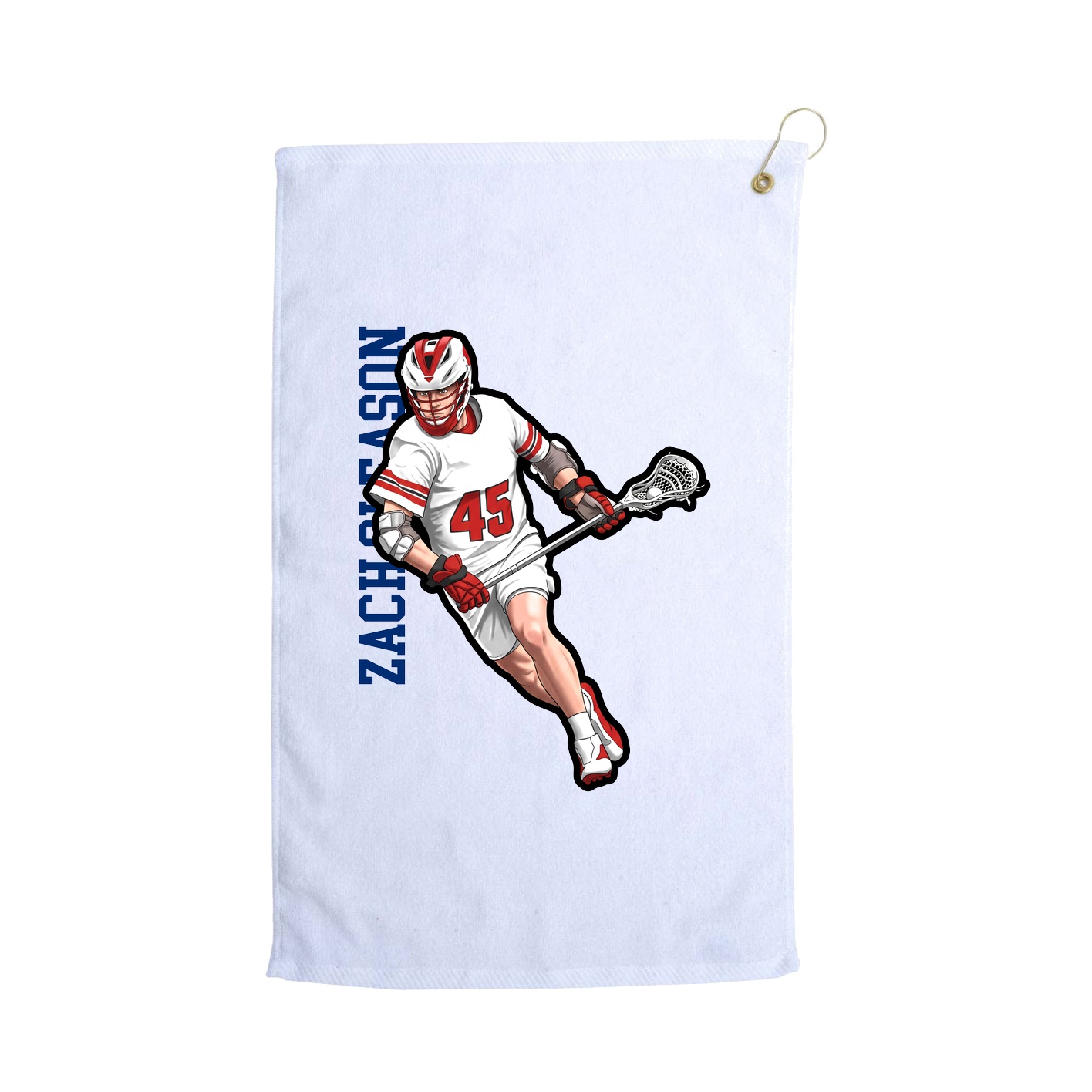 Golf Towel — Name Vertical in White