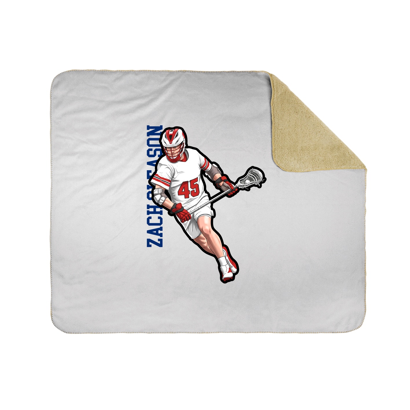 Throw Blanket — Name Vertical in White