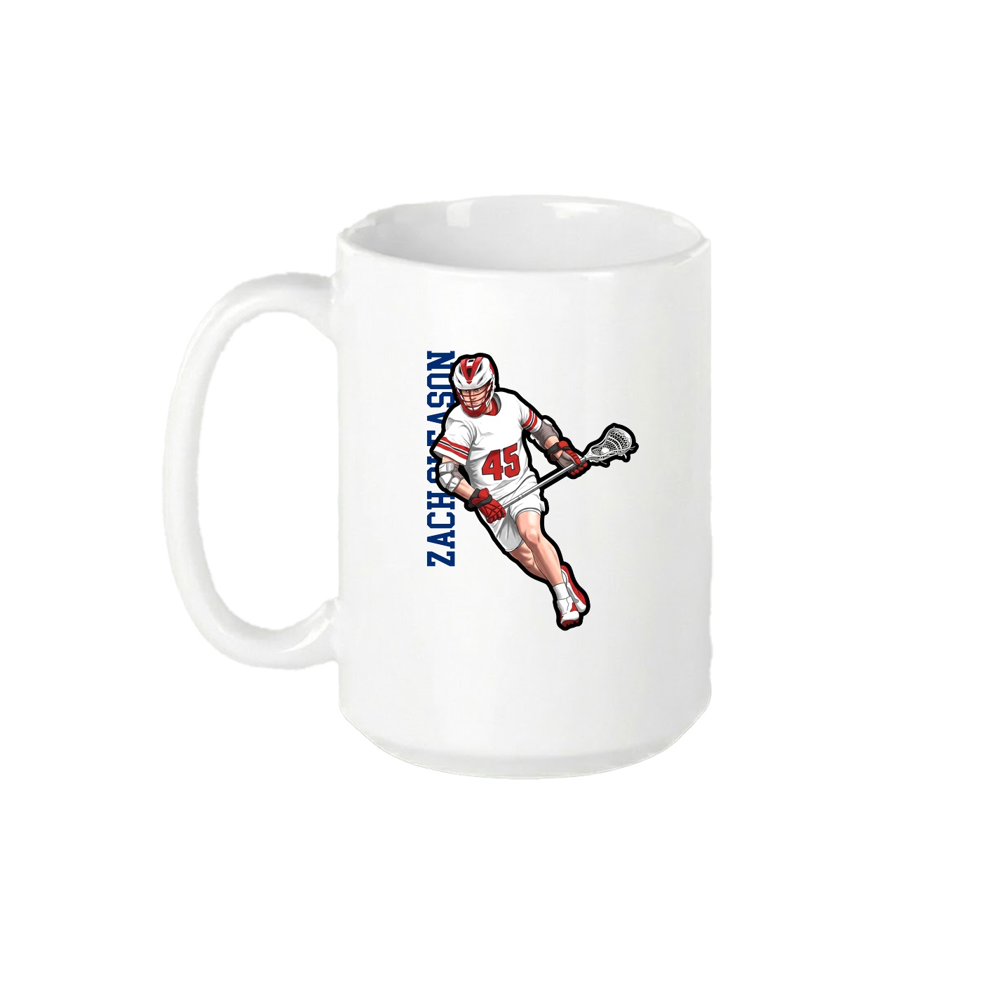15oz Coffee Mug — Name Vertical in White