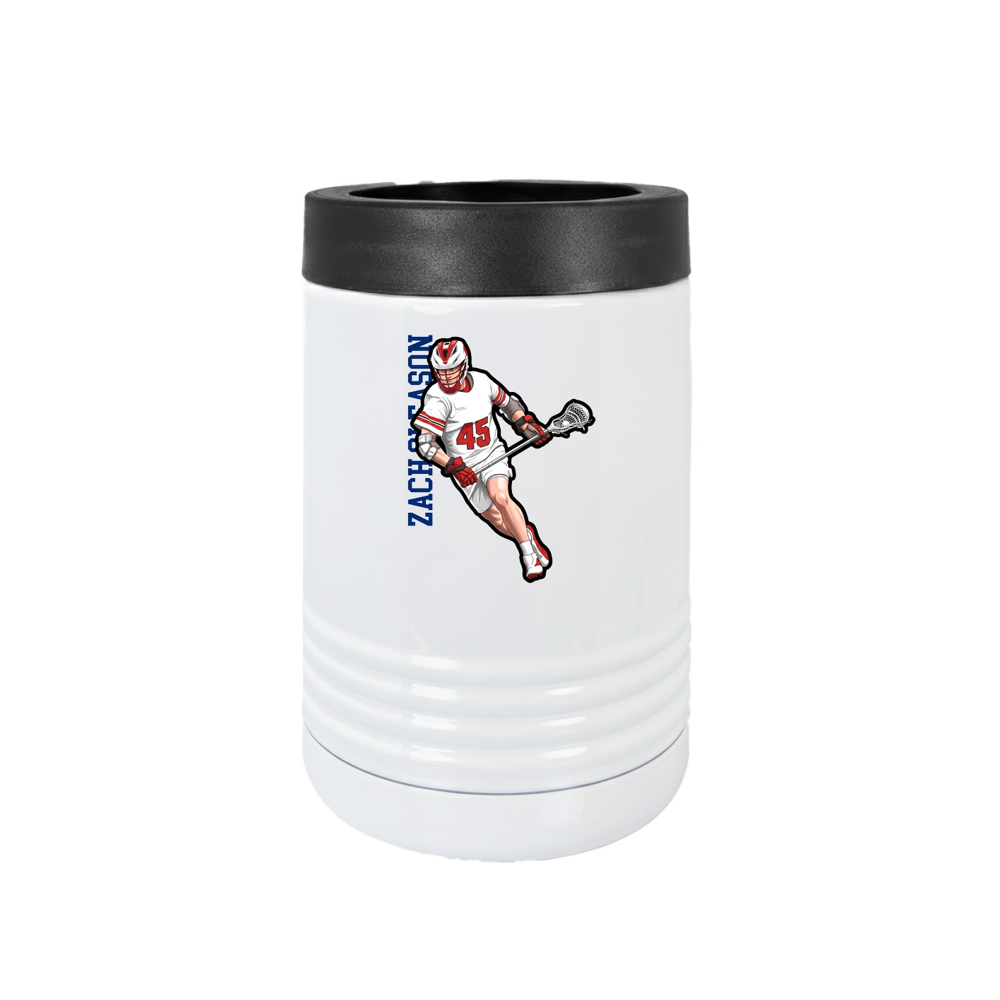 Beverage Holder — Name Vertical in White