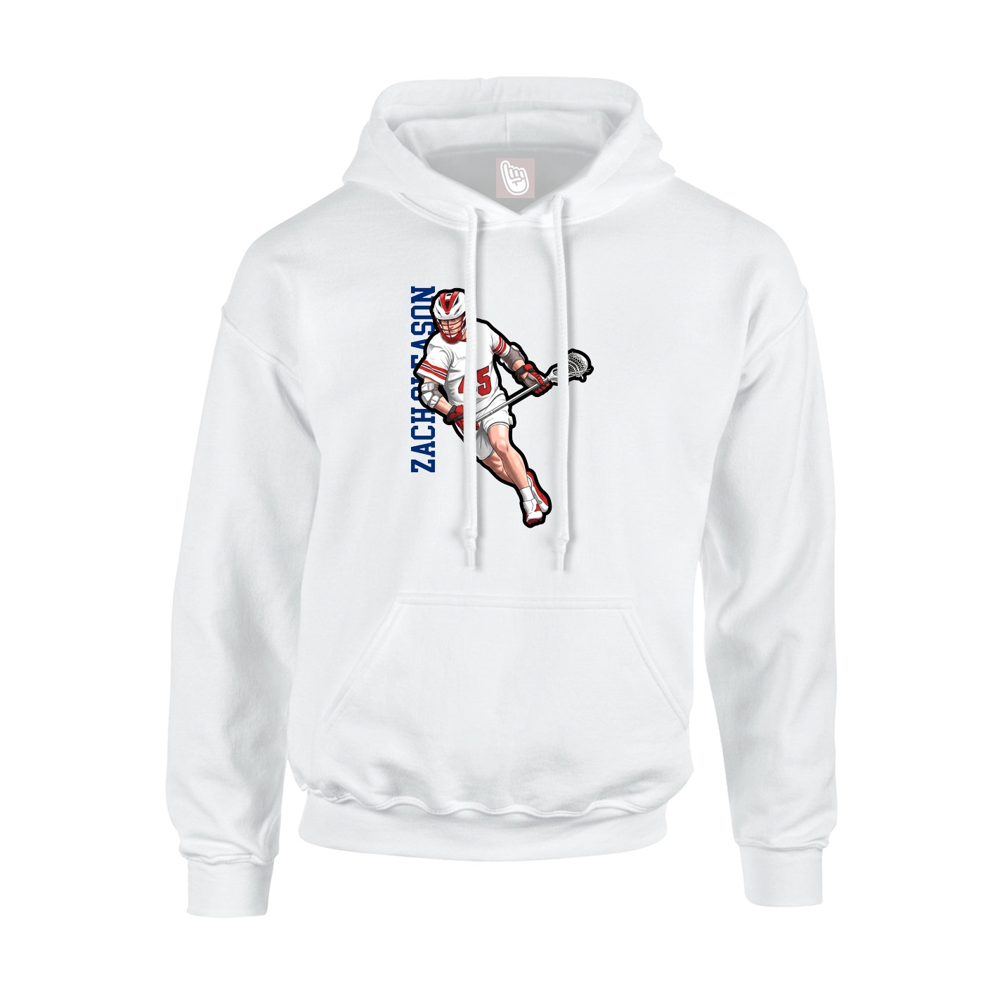 Youth Hoodie — Name Vertical in White