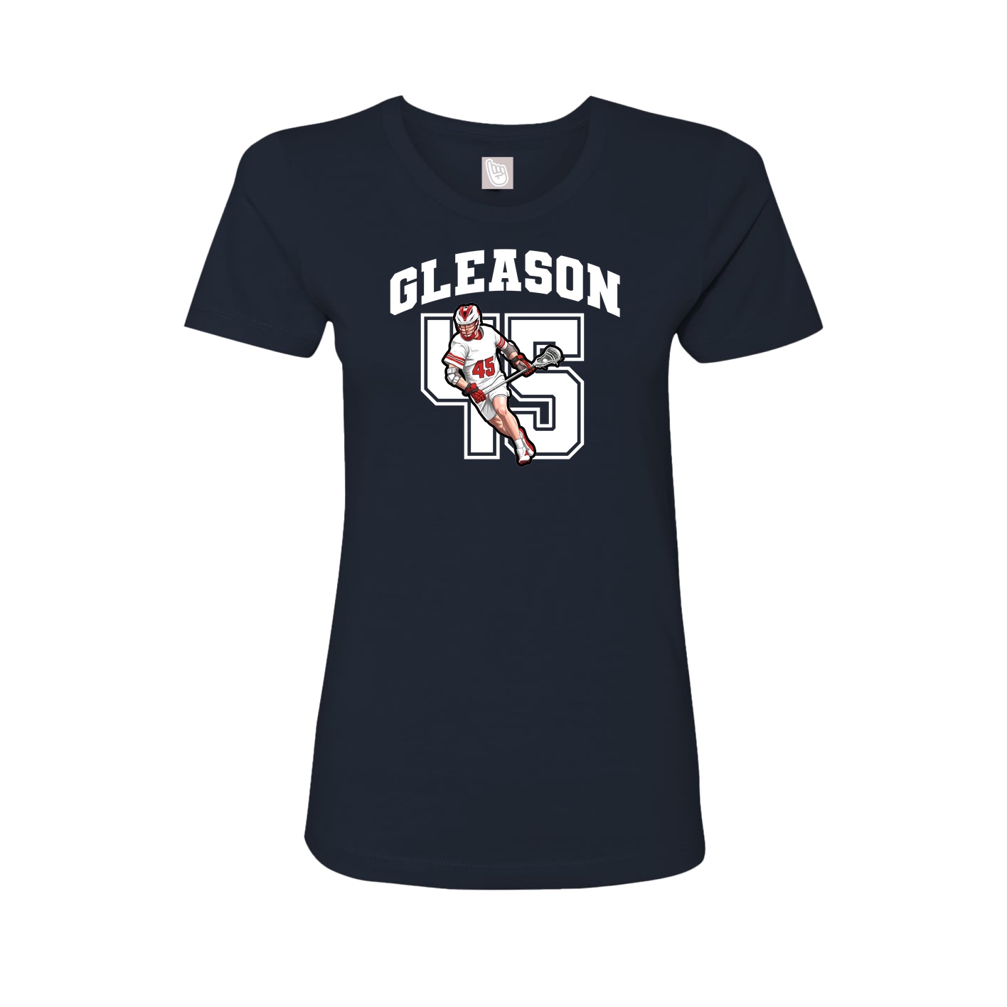 Fitted Women's Tee — Number in Navy