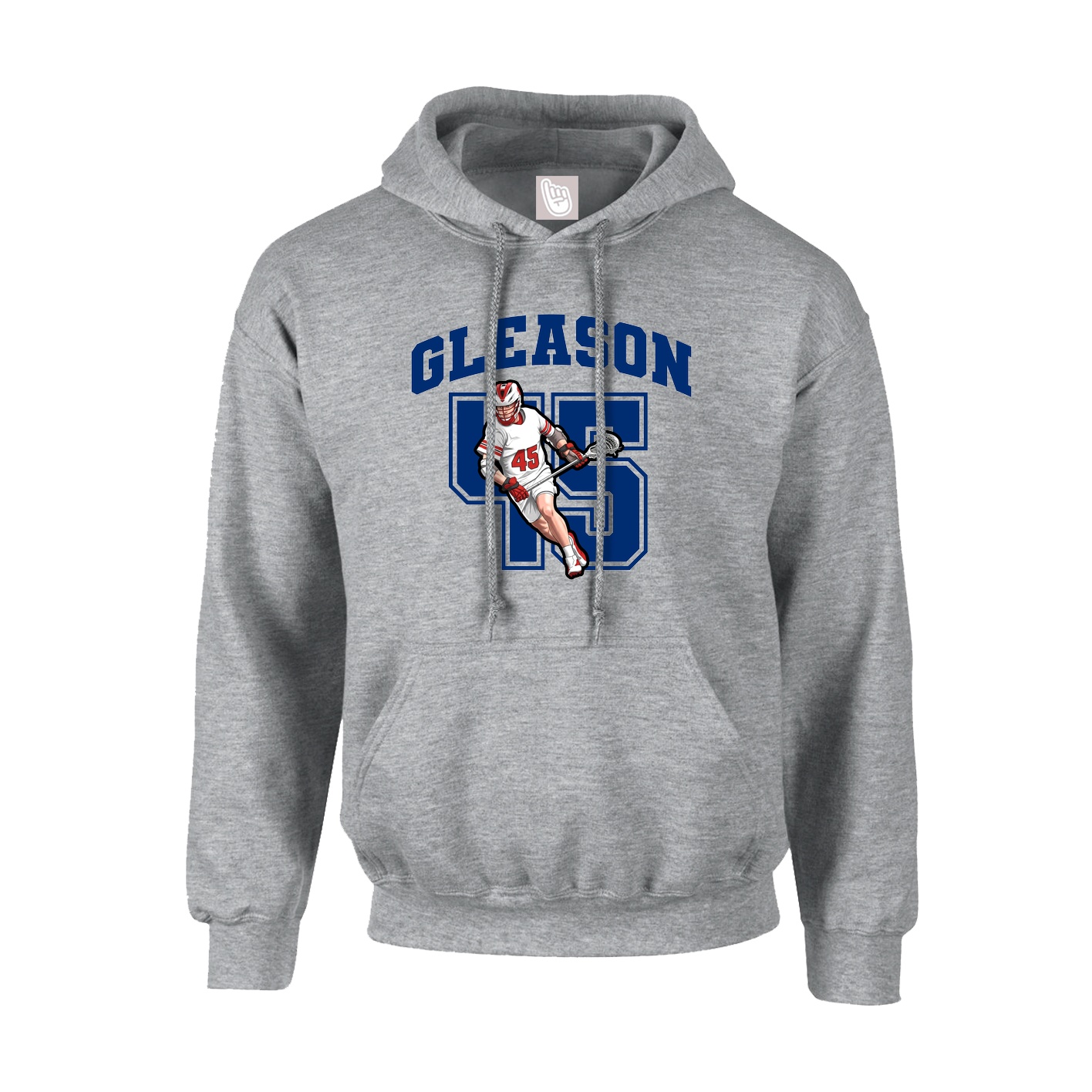 Hoodie — Number in Grey