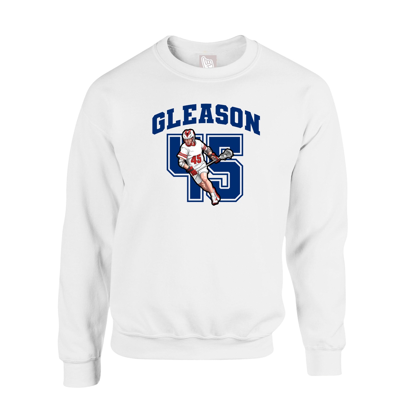 Fleece Crew — Number in White