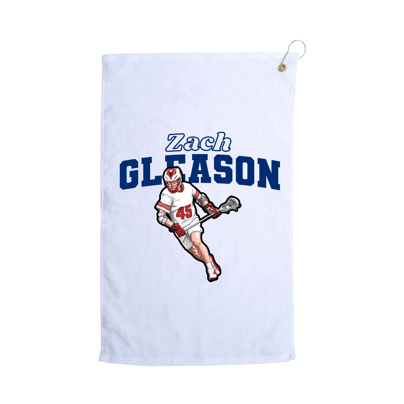 Golf Towel — Name Arch in White