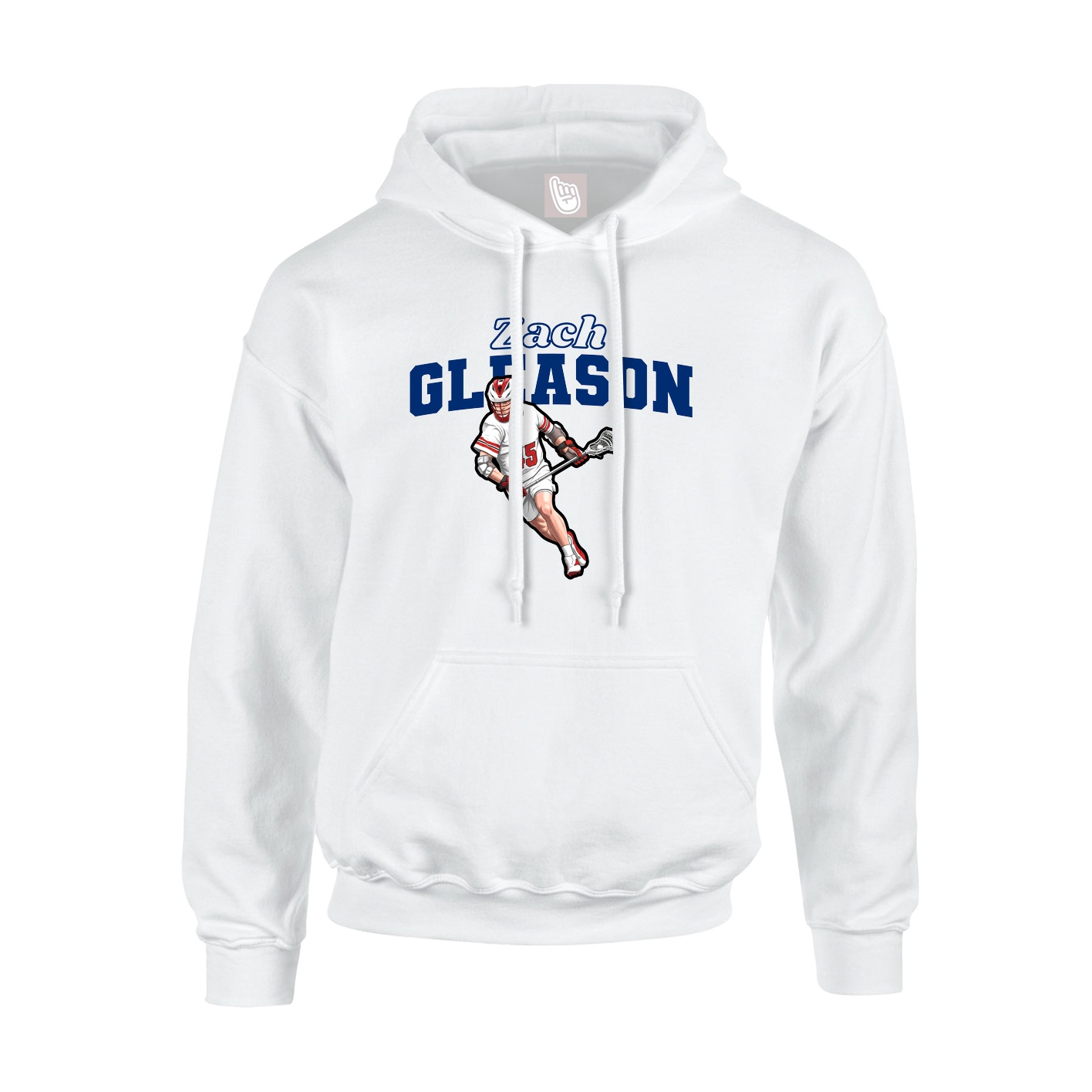 Youth Hoodie — Name Arch in White