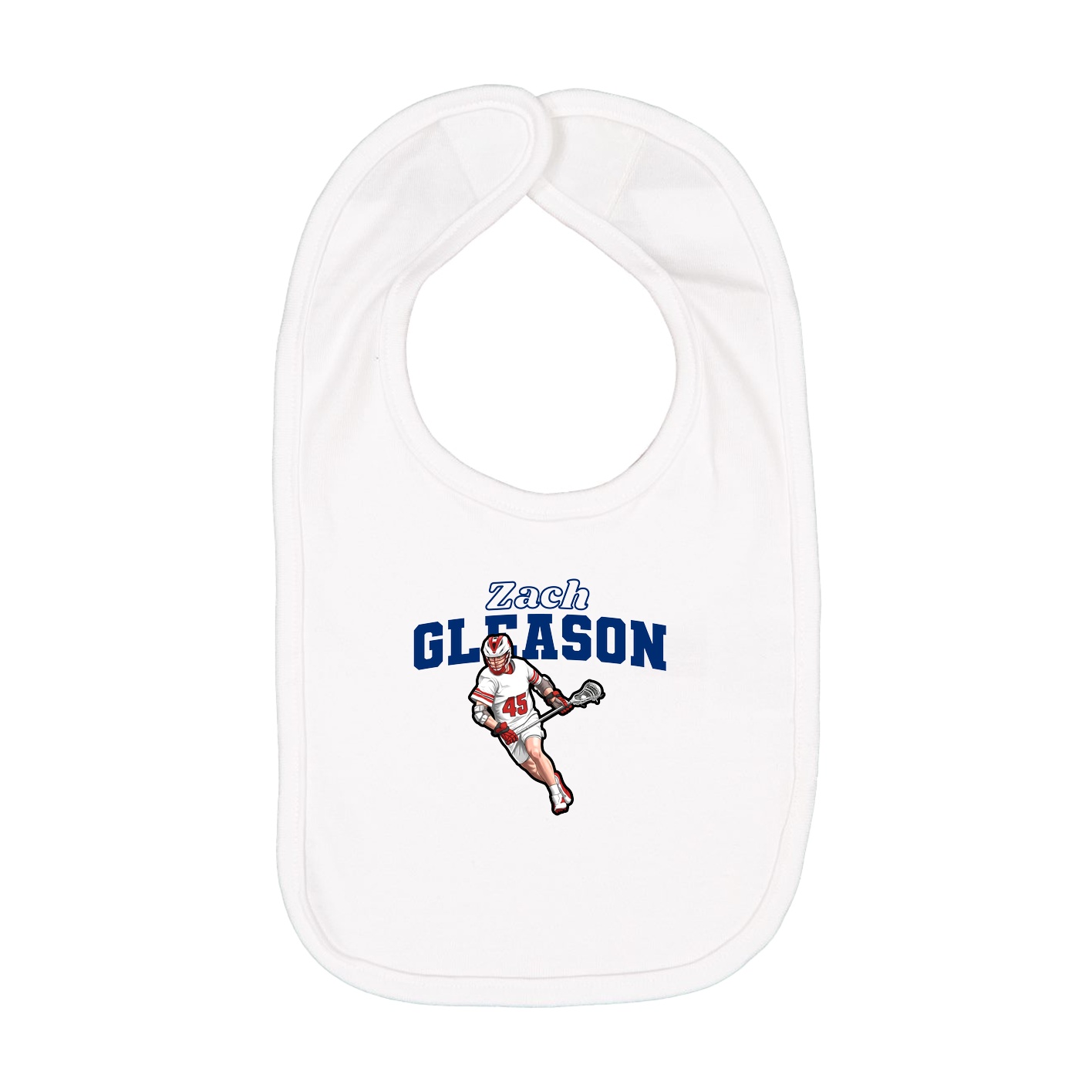 Infant Bib — Name Arch in White