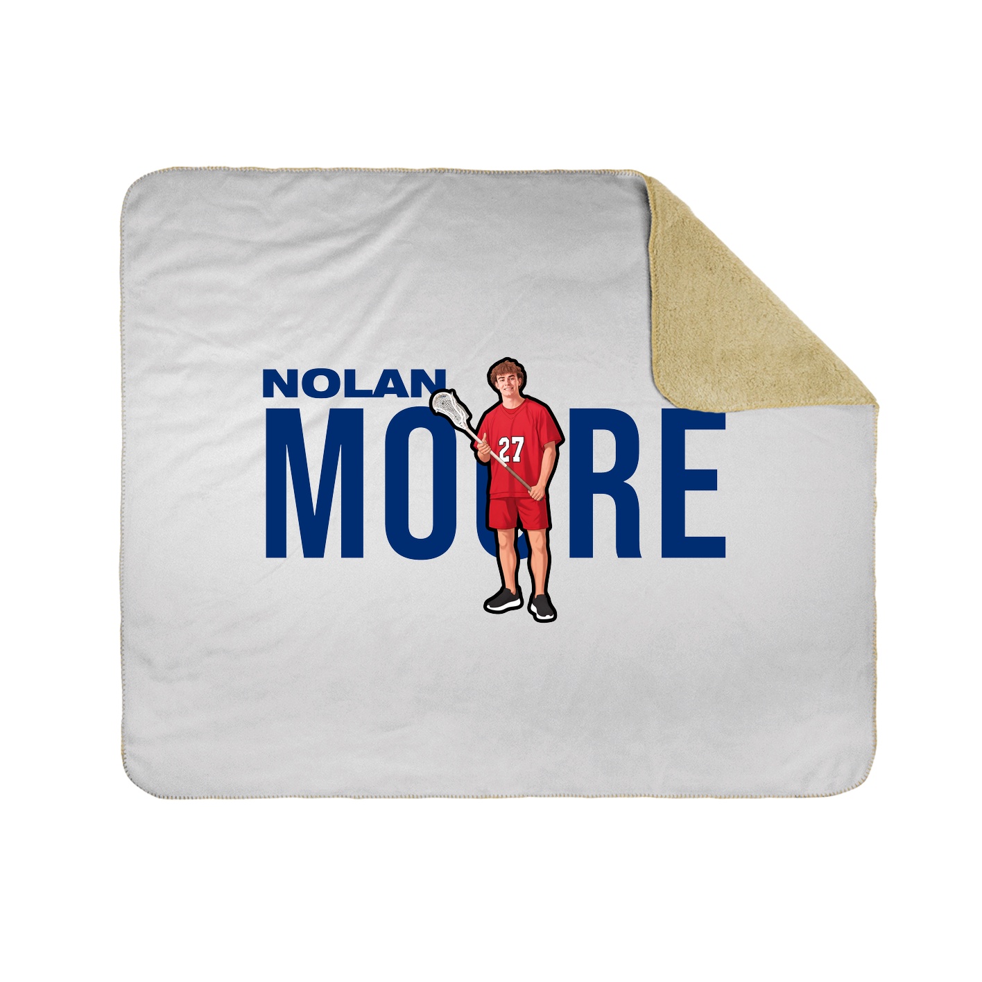 Throw Blanket — Player Name in White