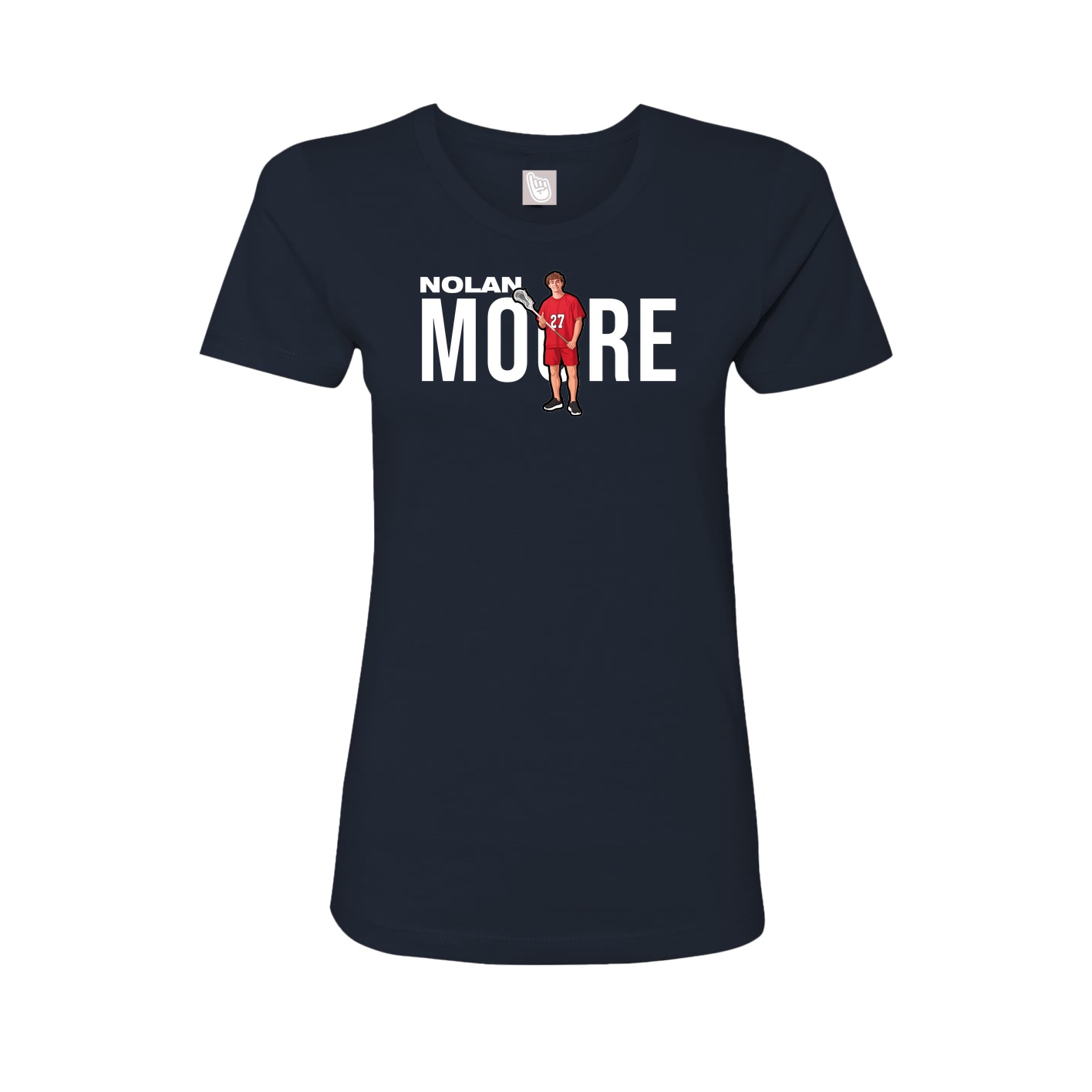 Fitted Women's Tee — Player Name in Navy