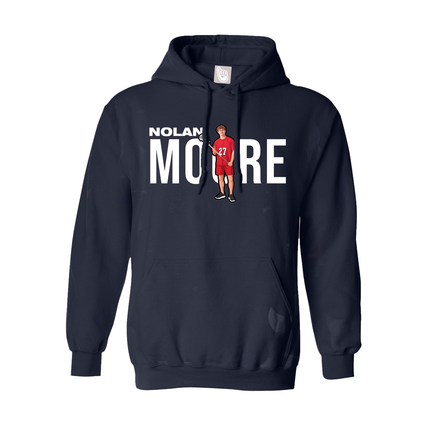 Youth Hoodie — Player Name in Navy