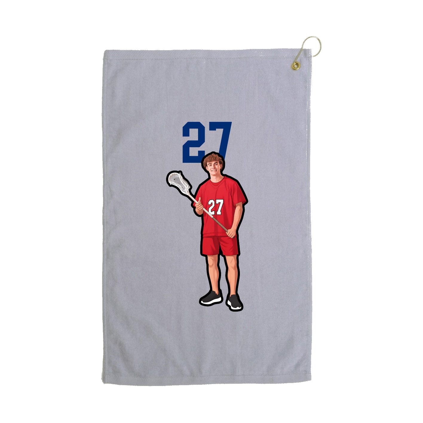 Golf Towel — Number Top in Grey