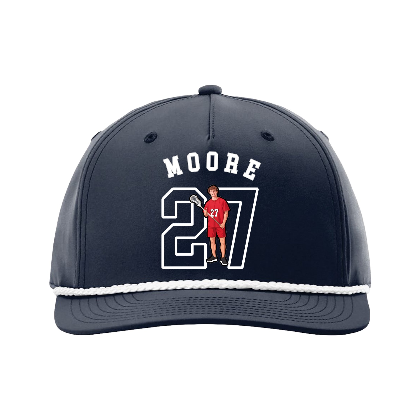 Five-Panel Classic Rope Cap — Shirsey Arch in Navy