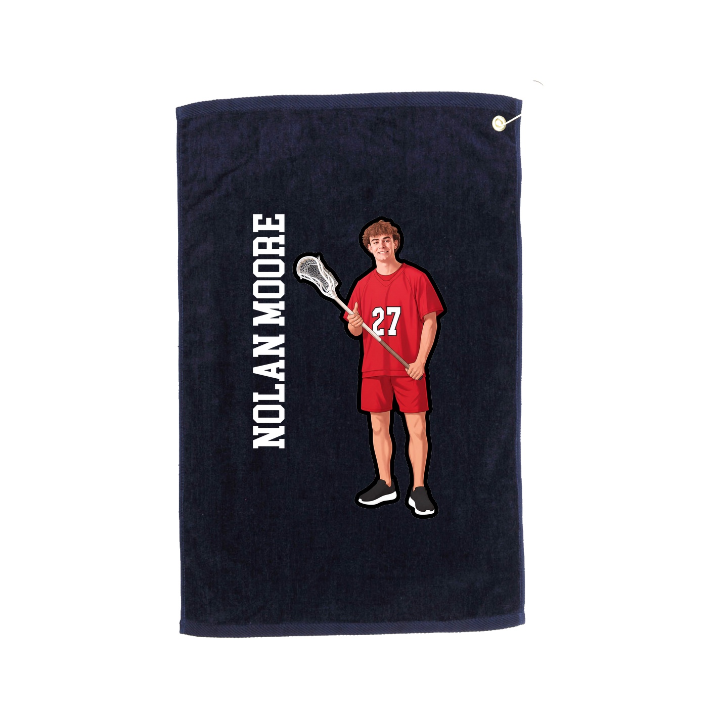 Golf Towel — Name Vertical in Navy