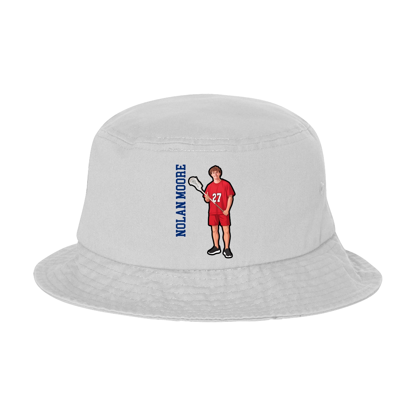 Bucket Cap — Name Vertical in White