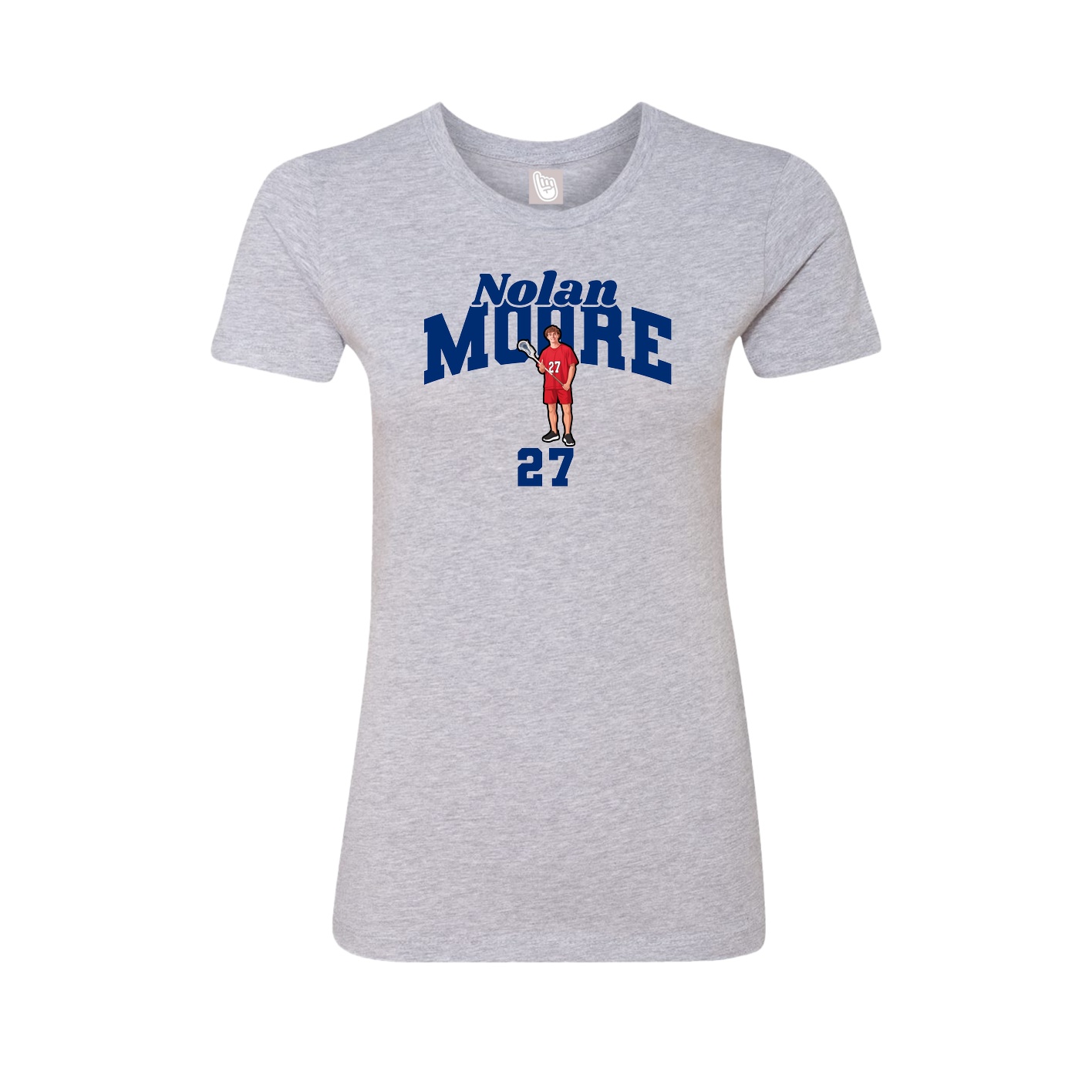 Fitted Women's Tee — Signature Arch in Grey
