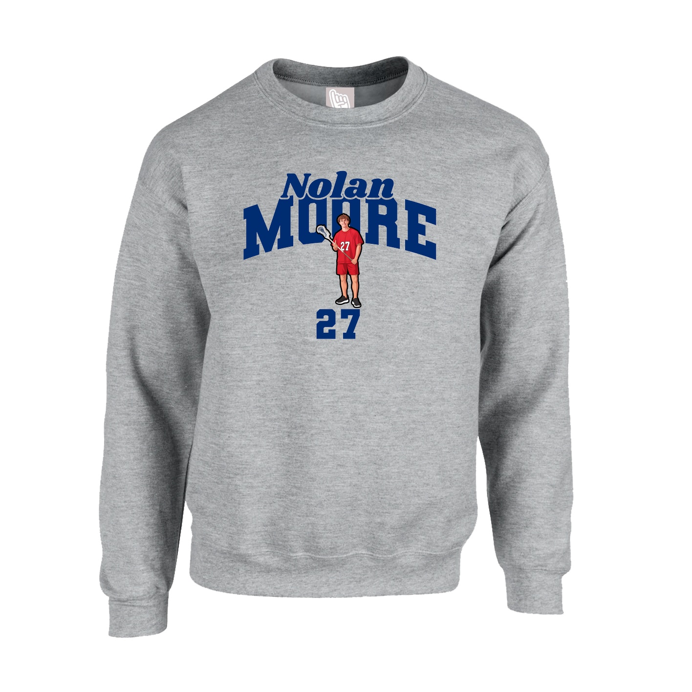 Fleece Crew — Signature Arch in Grey