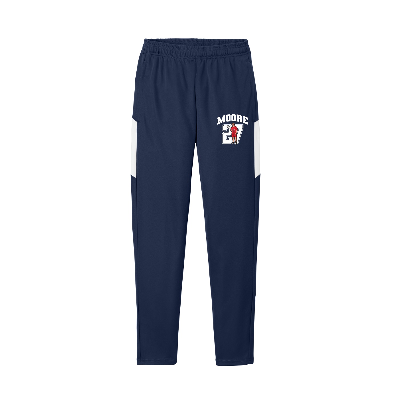 Team Travel Pant — Number in Navy/White