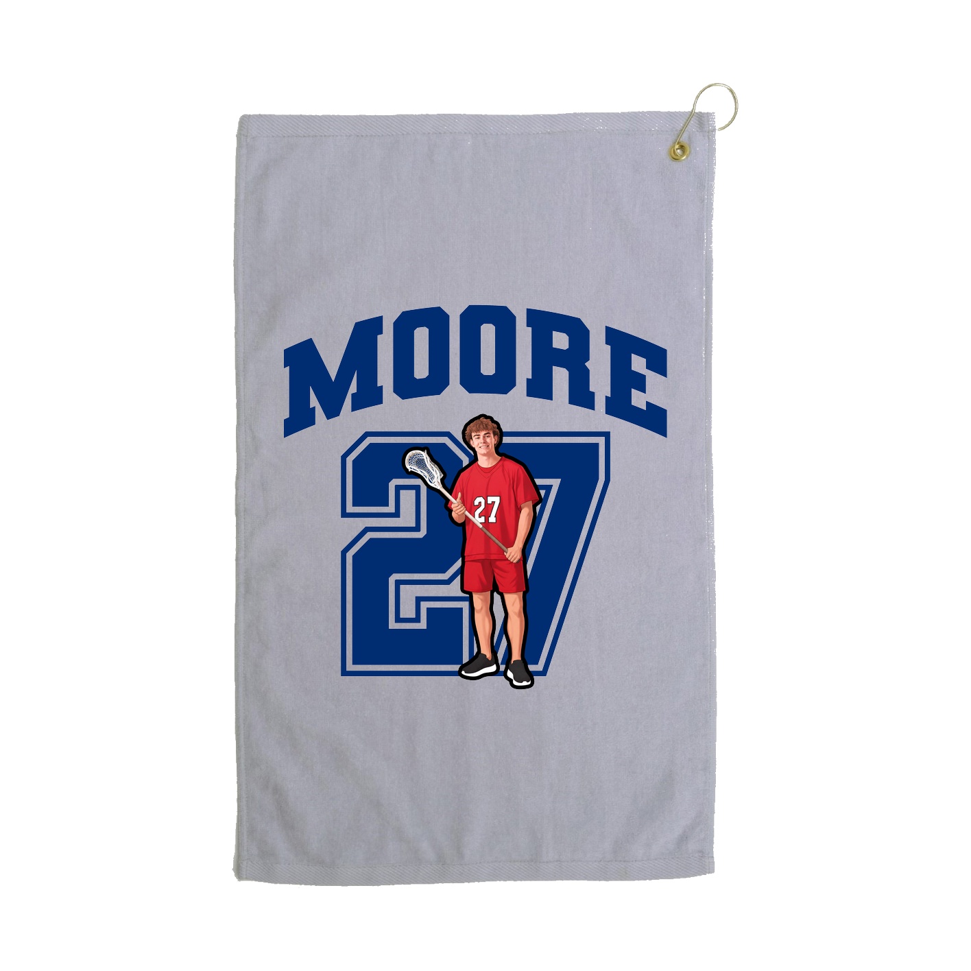 Golf Towel — Number in Grey