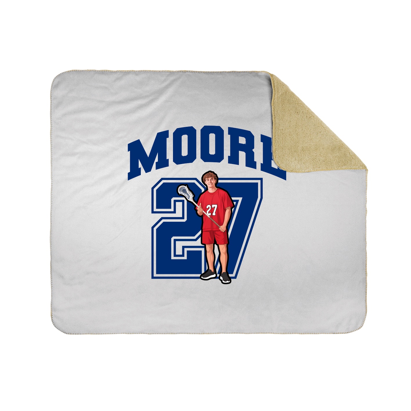 Throw Blanket — Number in White