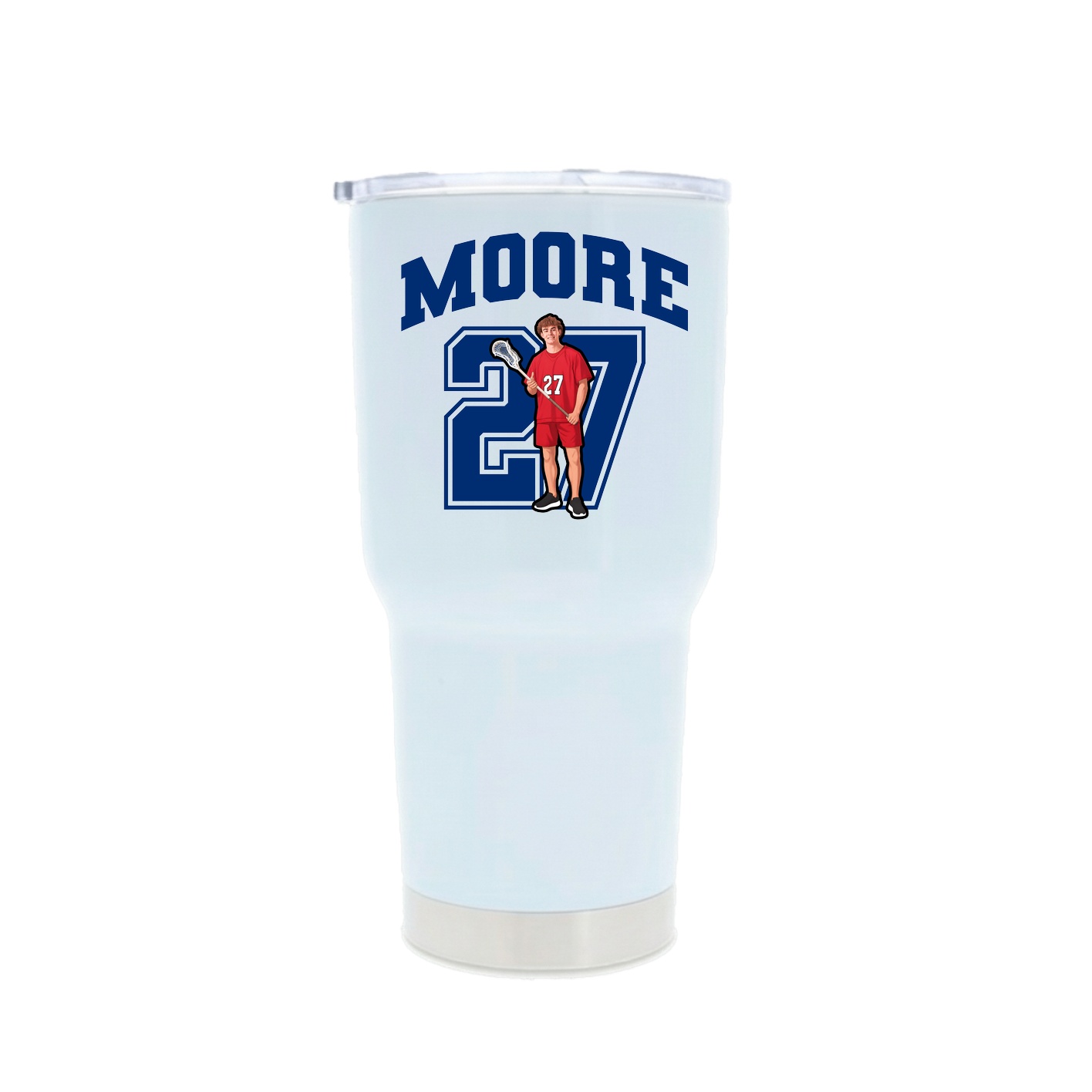 30oz Stainless Steel Tumbler — Number in White