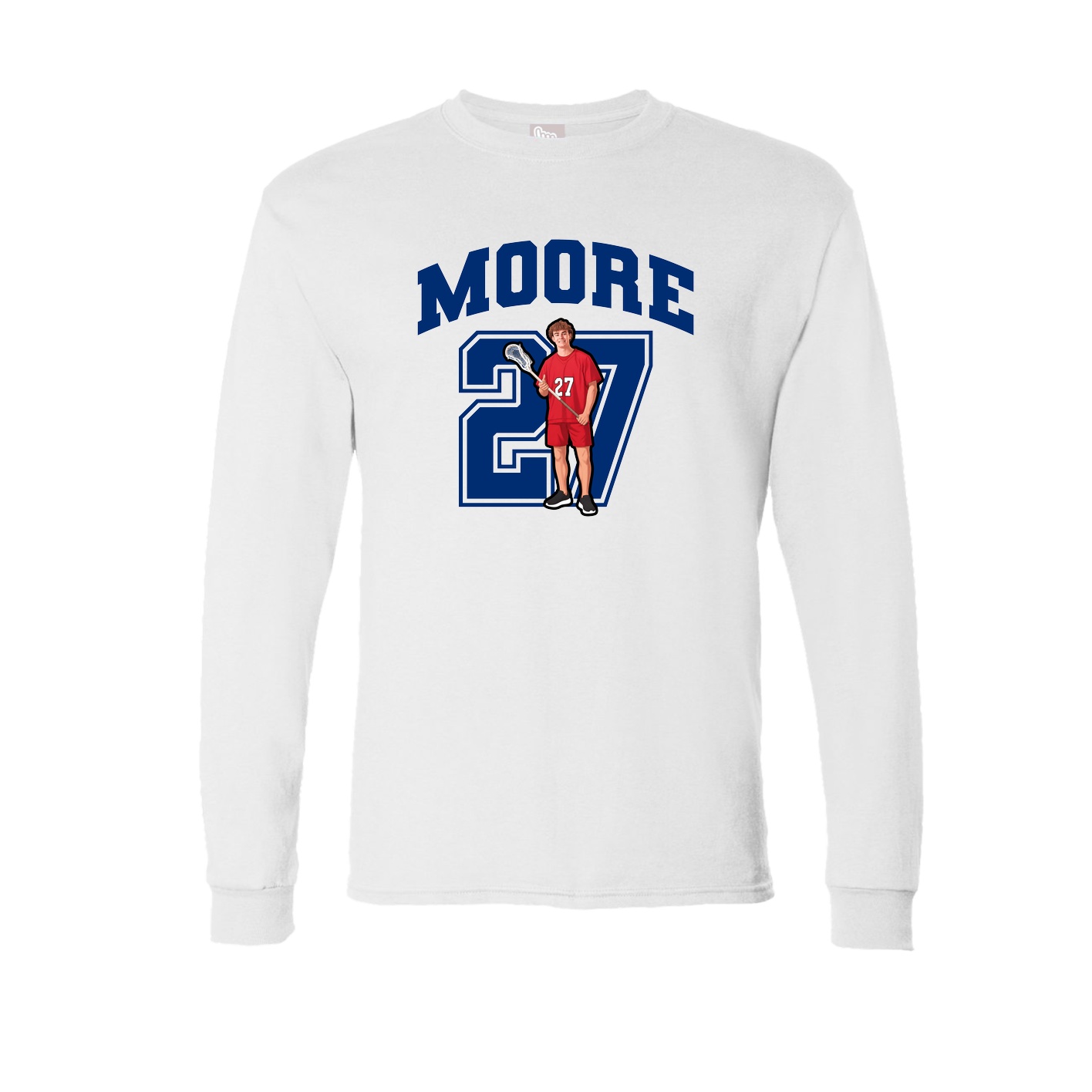 Long Sleeve Tee — Number in White
