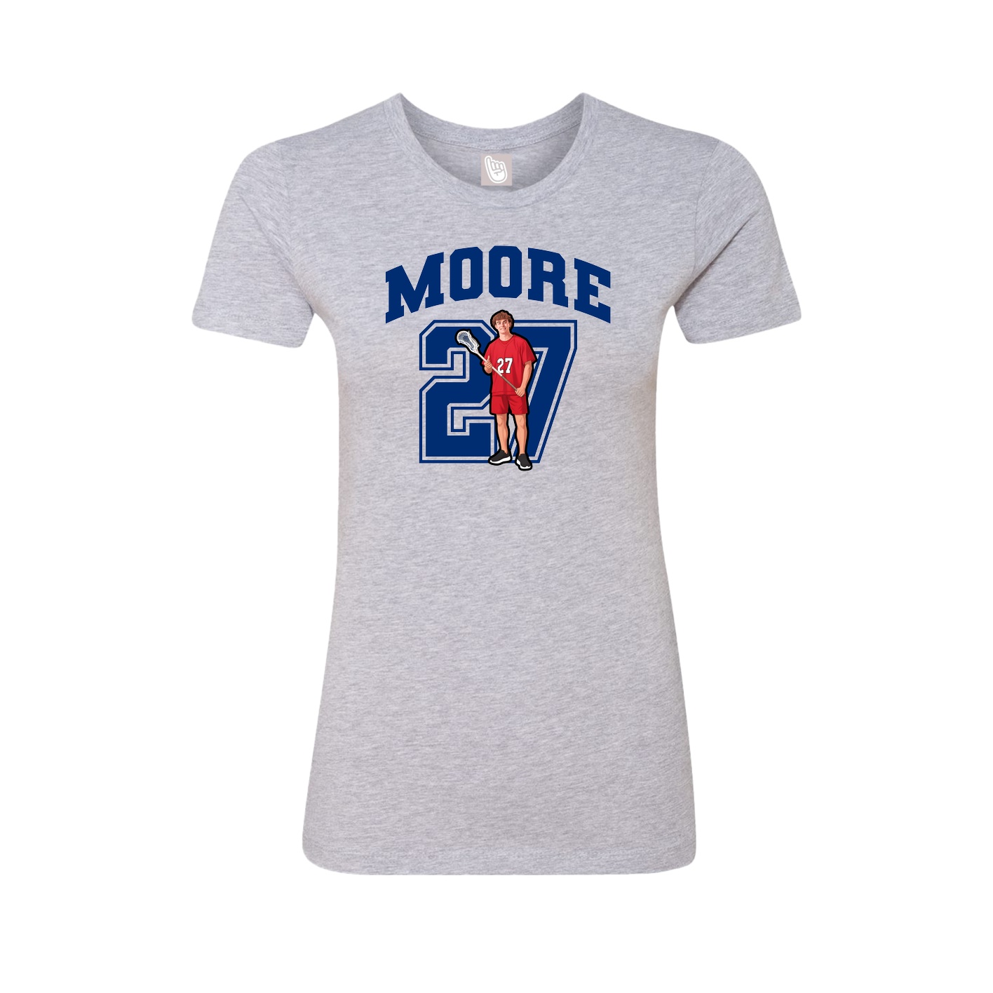 Fitted Women's Tee — Number in Grey