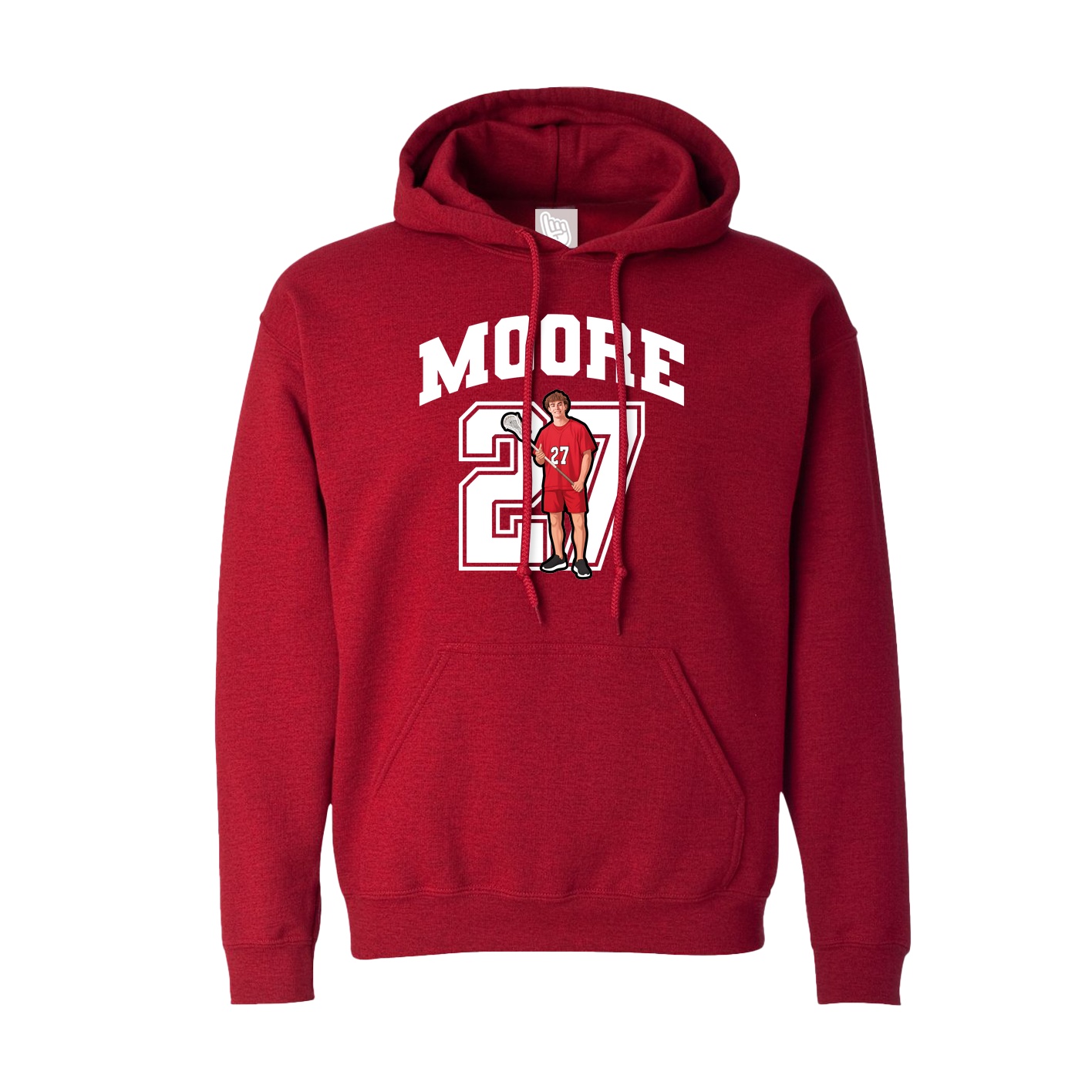 Hoodie — Number in Crimson