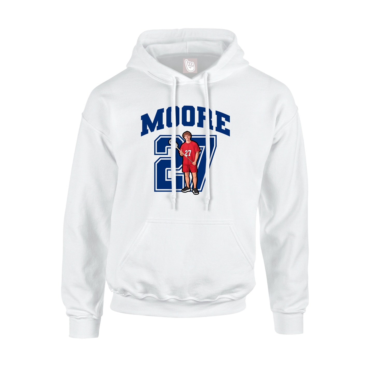 Youth Hoodie — Number in White