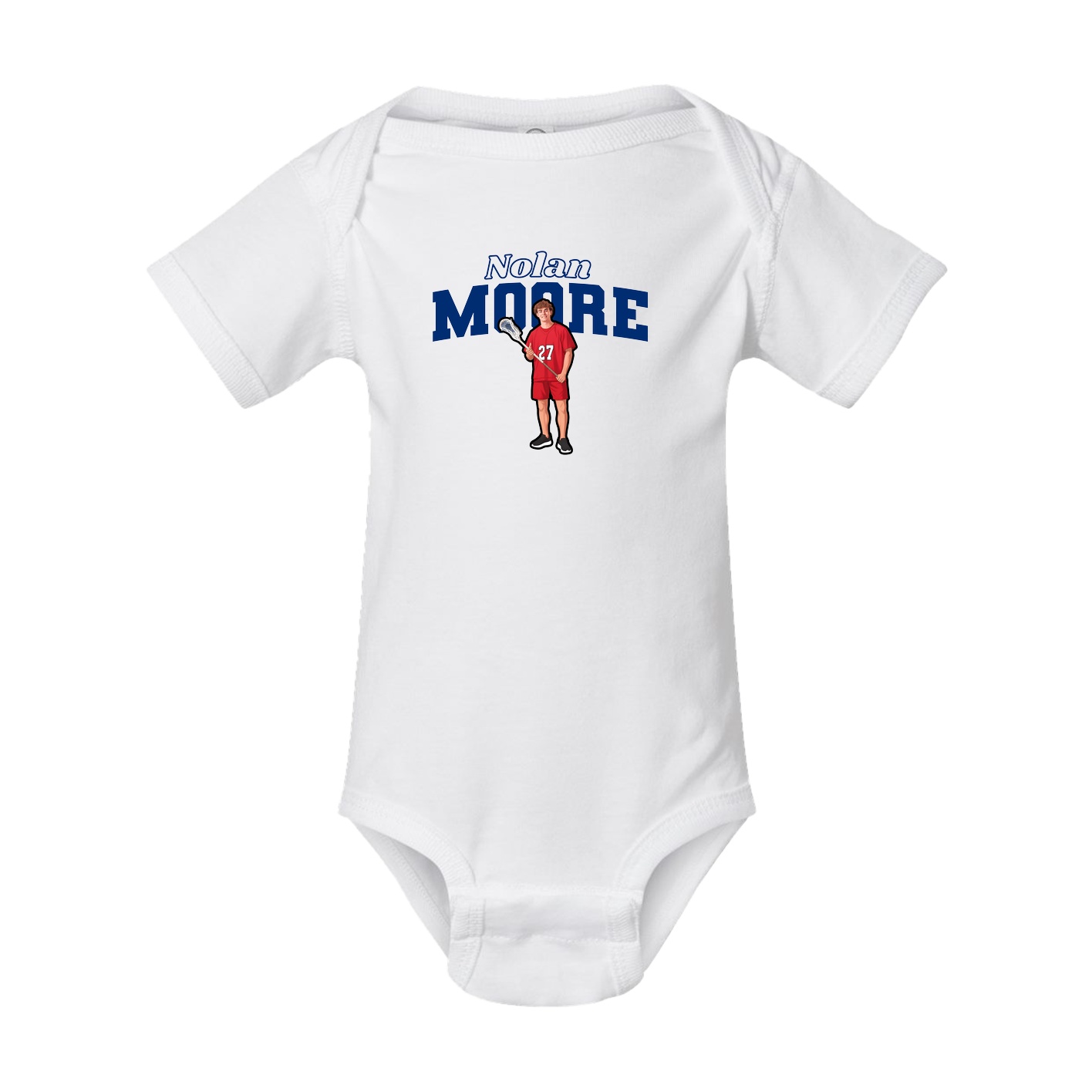 Baby Onesie — Name Arch in White