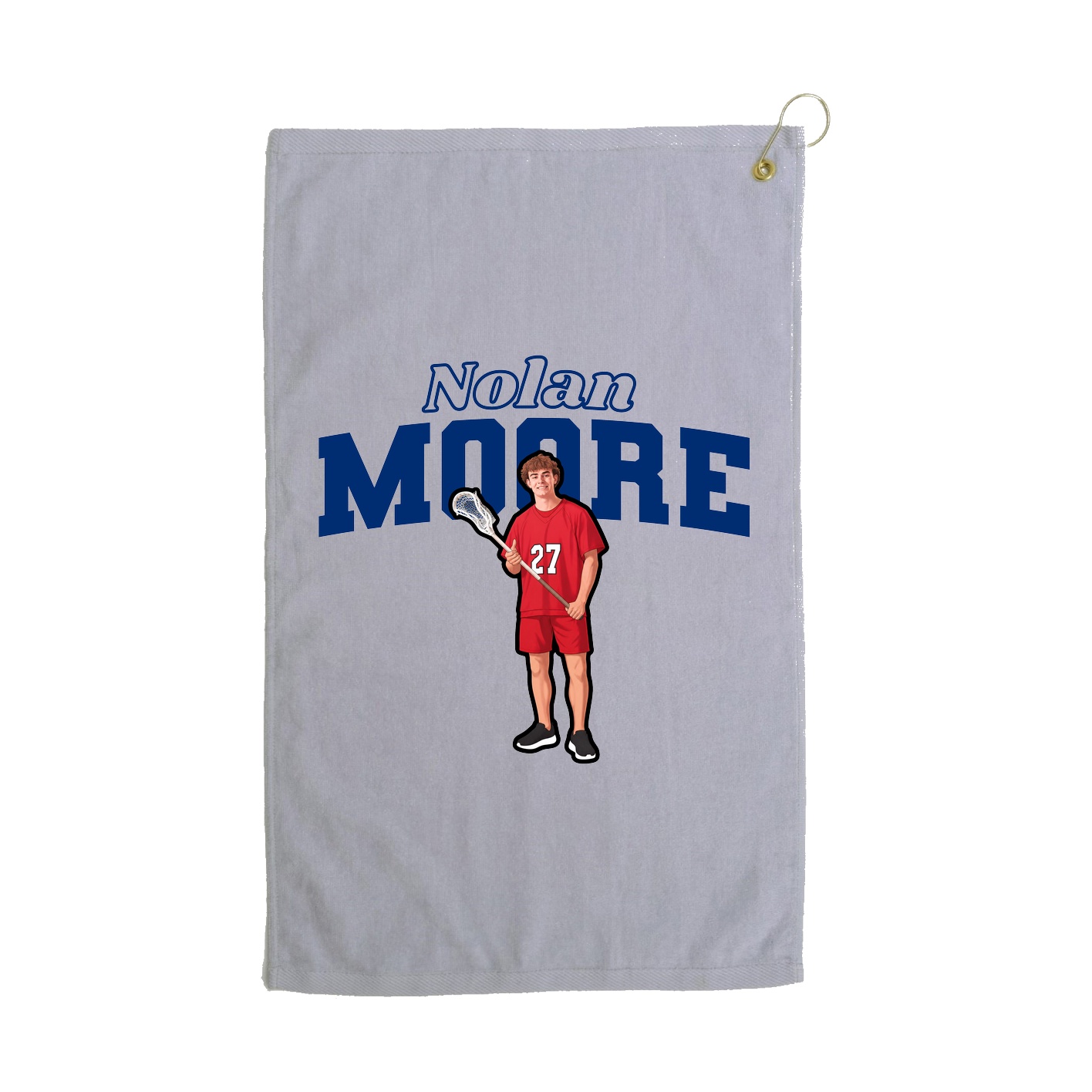 Golf Towel — Name Arch in Grey