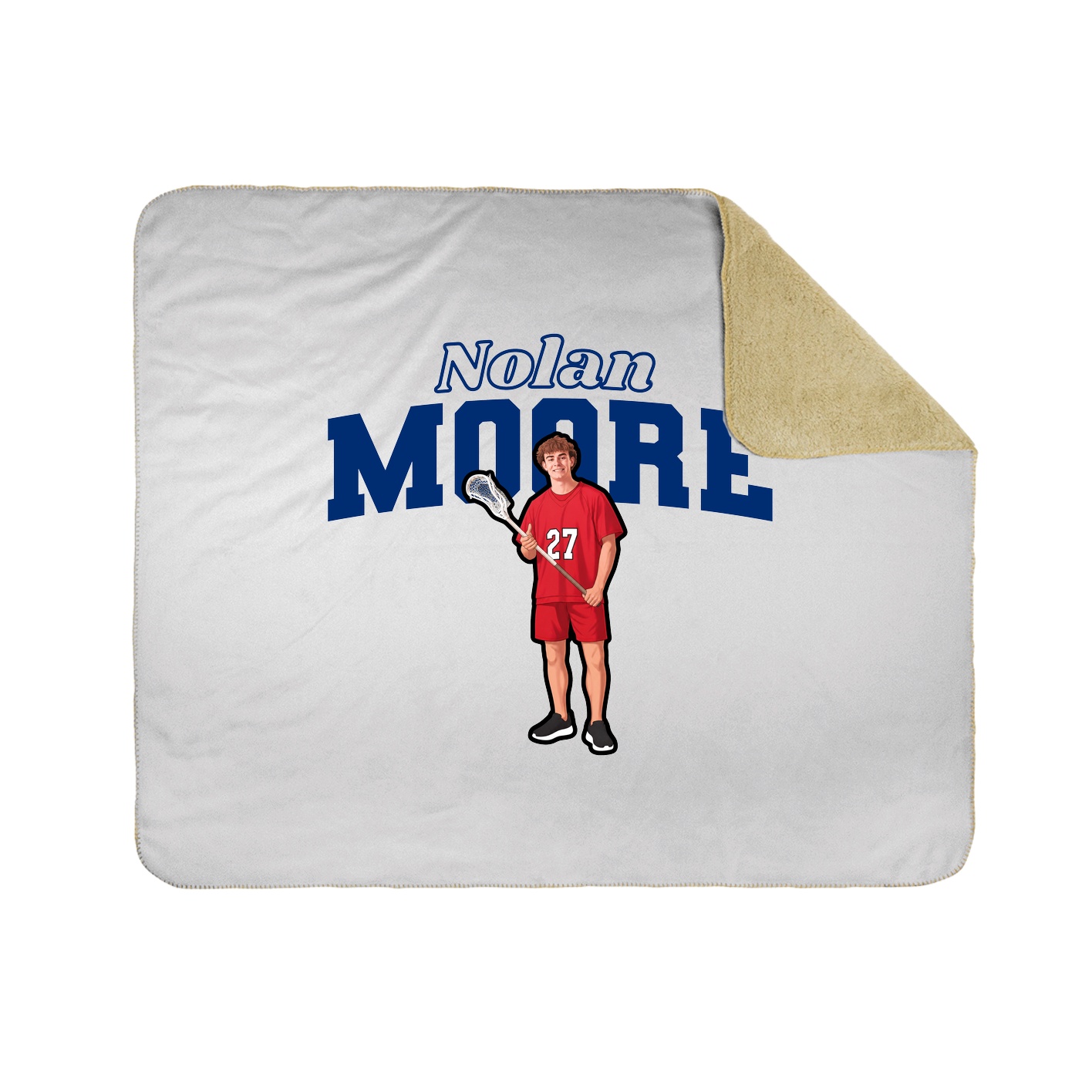 Throw Blanket — Name Arch in White