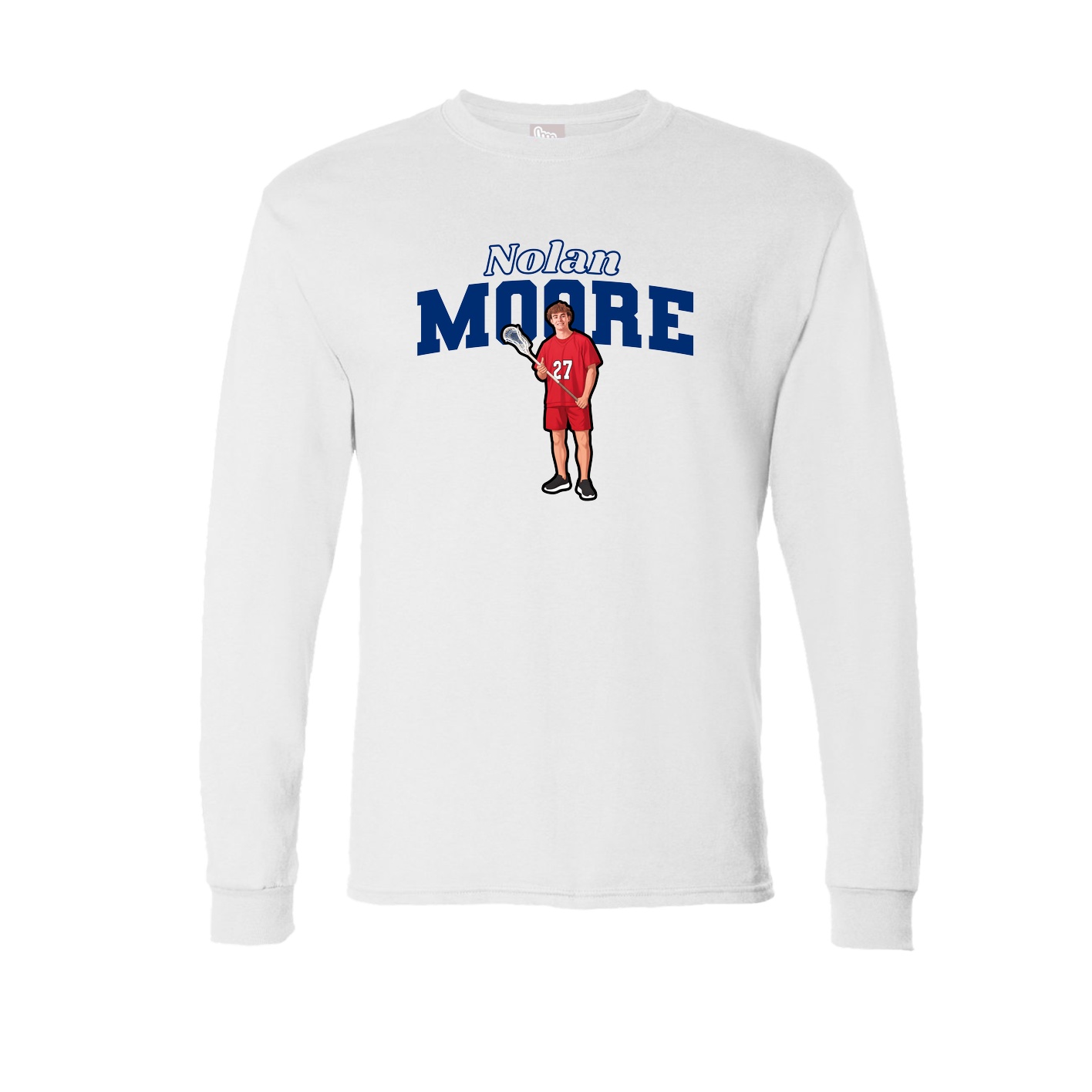 Long Sleeve Tee — Name Arch in White