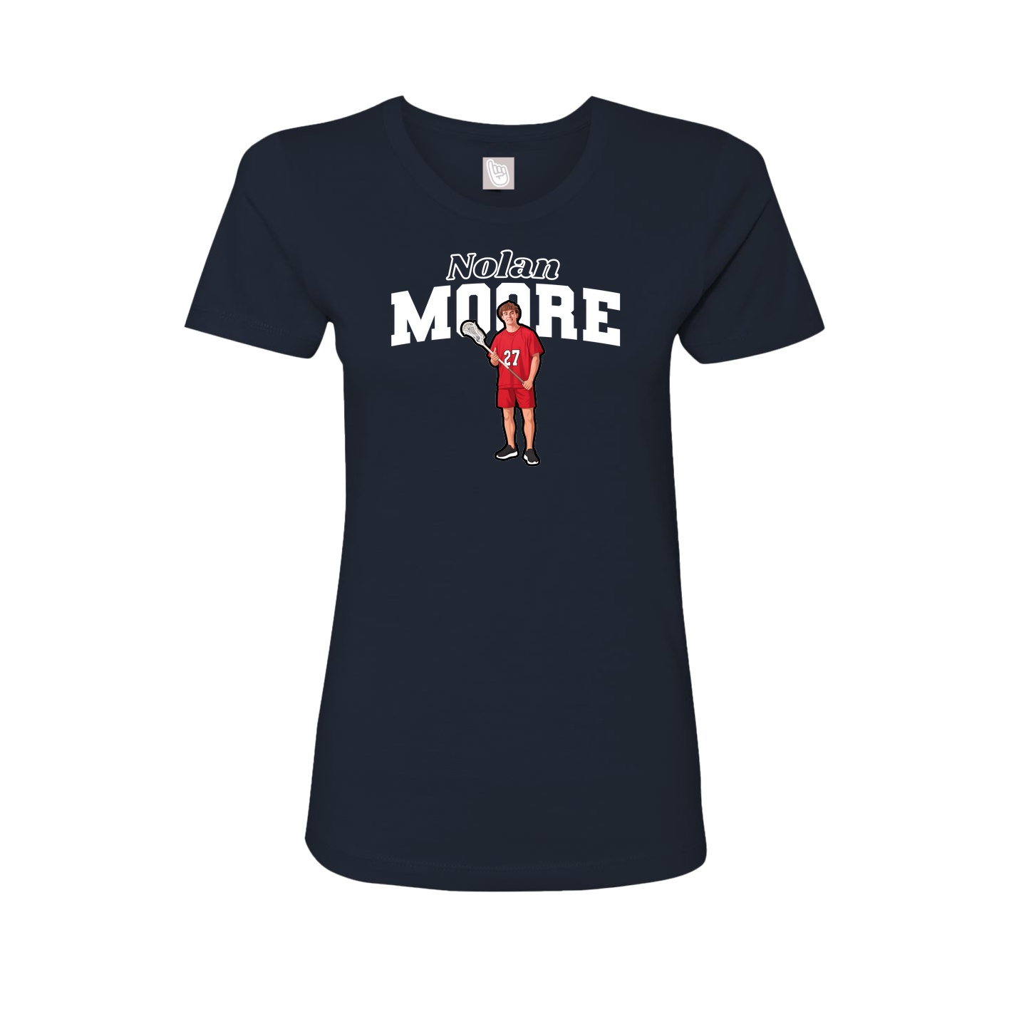 Fitted Women's Tee — Name Arch in Navy