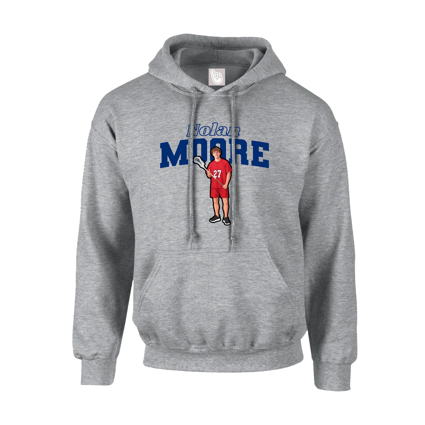 Hoodie — Name Arch in Grey