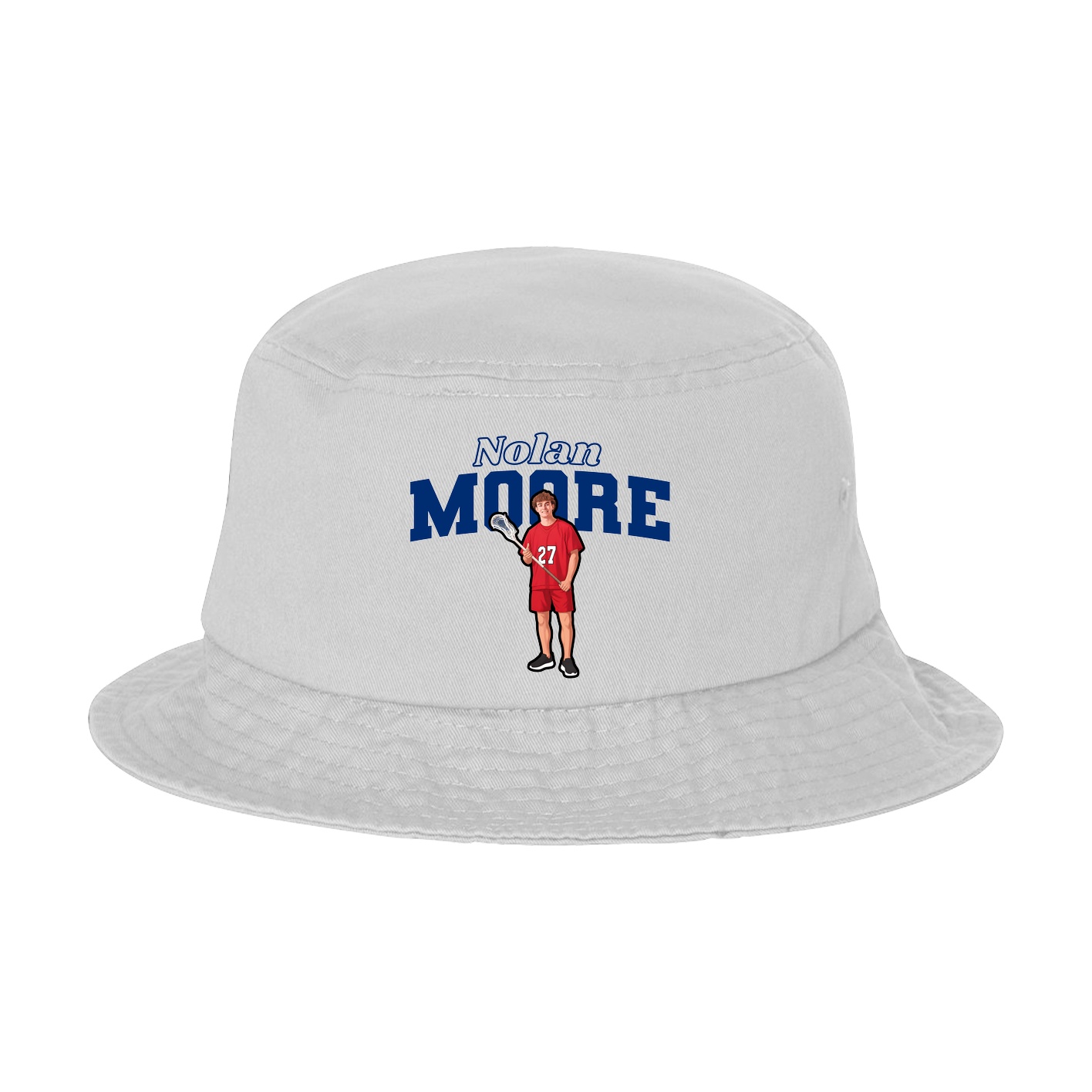 Bucket Cap — Name Arch in White