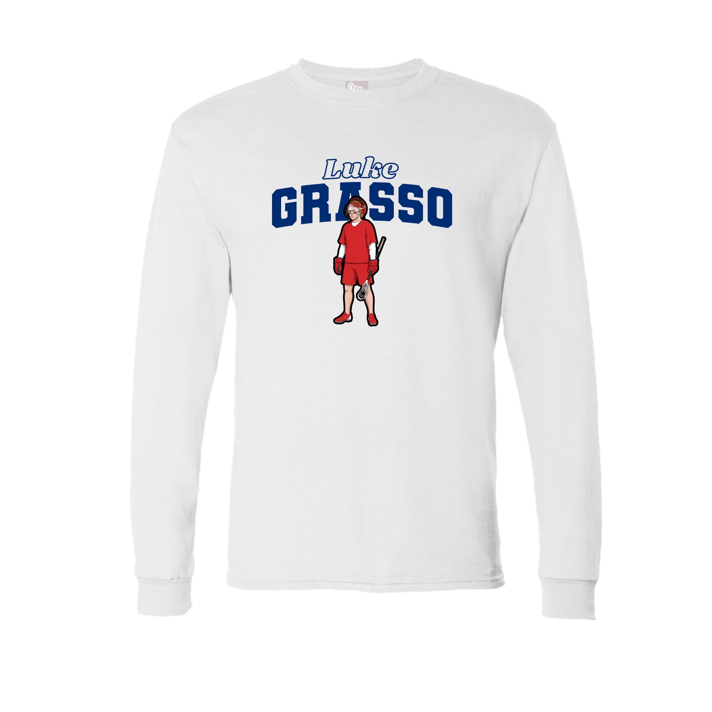 Long Sleeve Tee — Name Arch in White