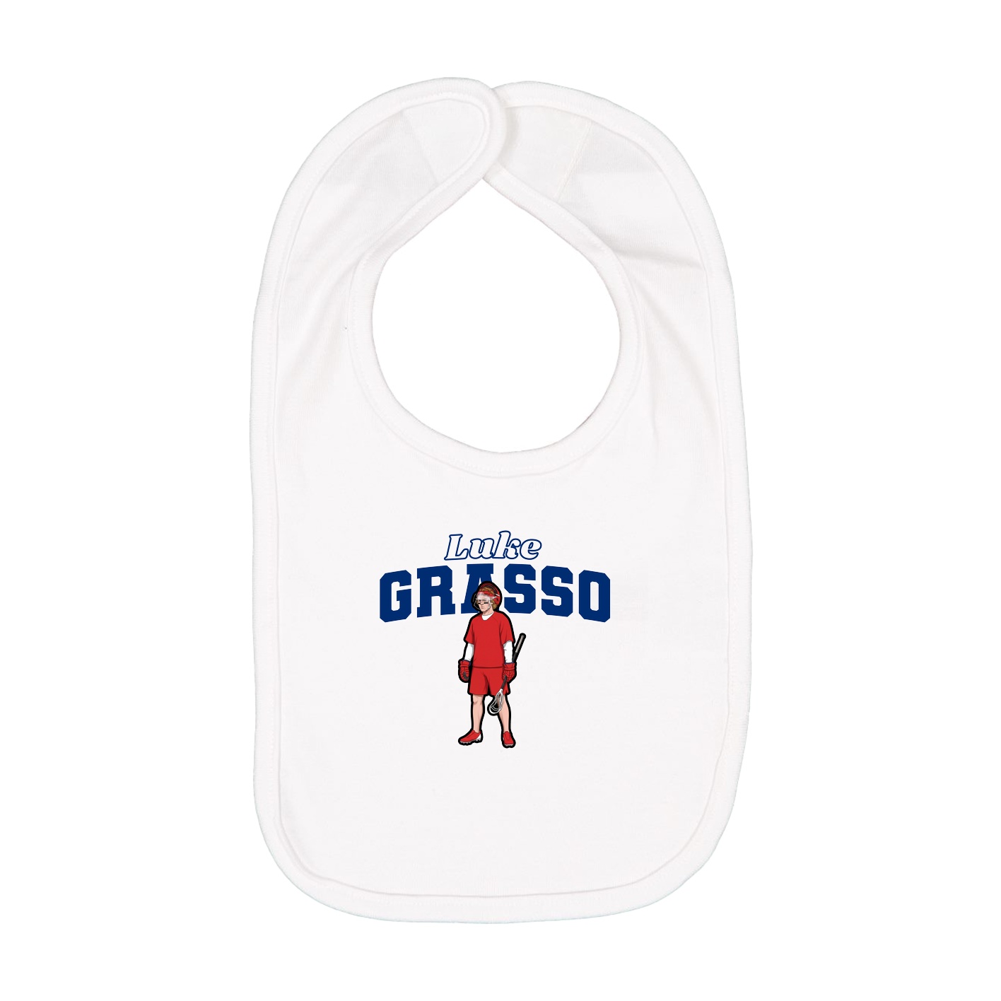 Infant Bib — Name Arch in White