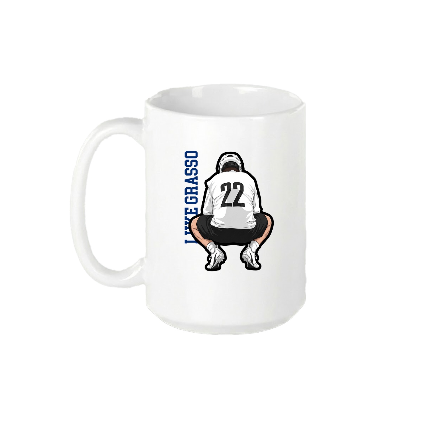 15oz Coffee Mug — Name Vertical in White