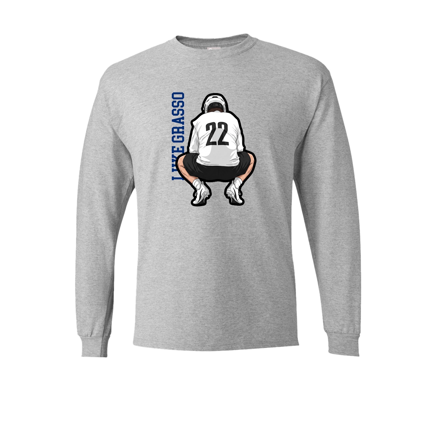 Long Sleeve Tee — Name Vertical in Grey
