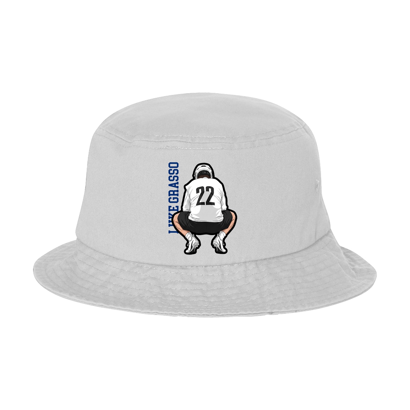 Bucket Cap — Name Vertical in White